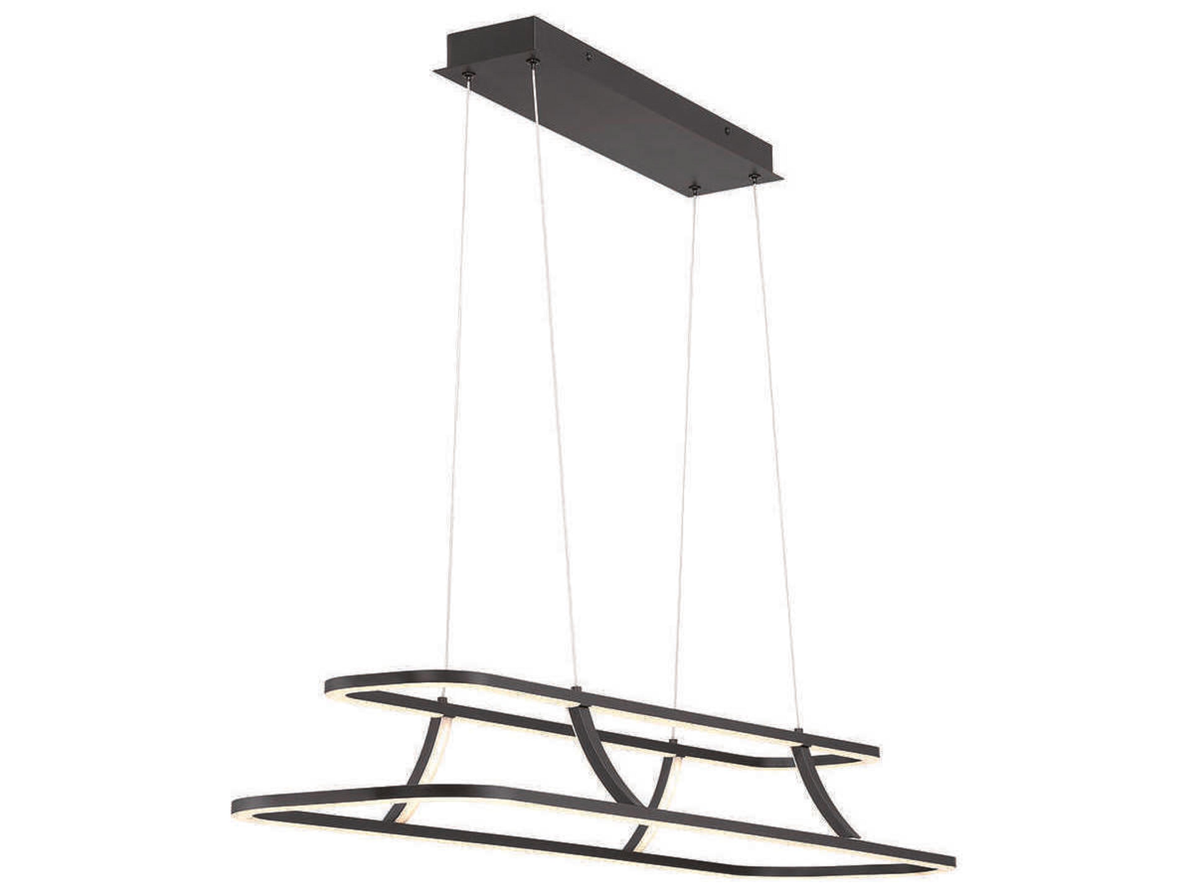 Eurofase Cadoux 1-Light Black LED Linear Island Pendant