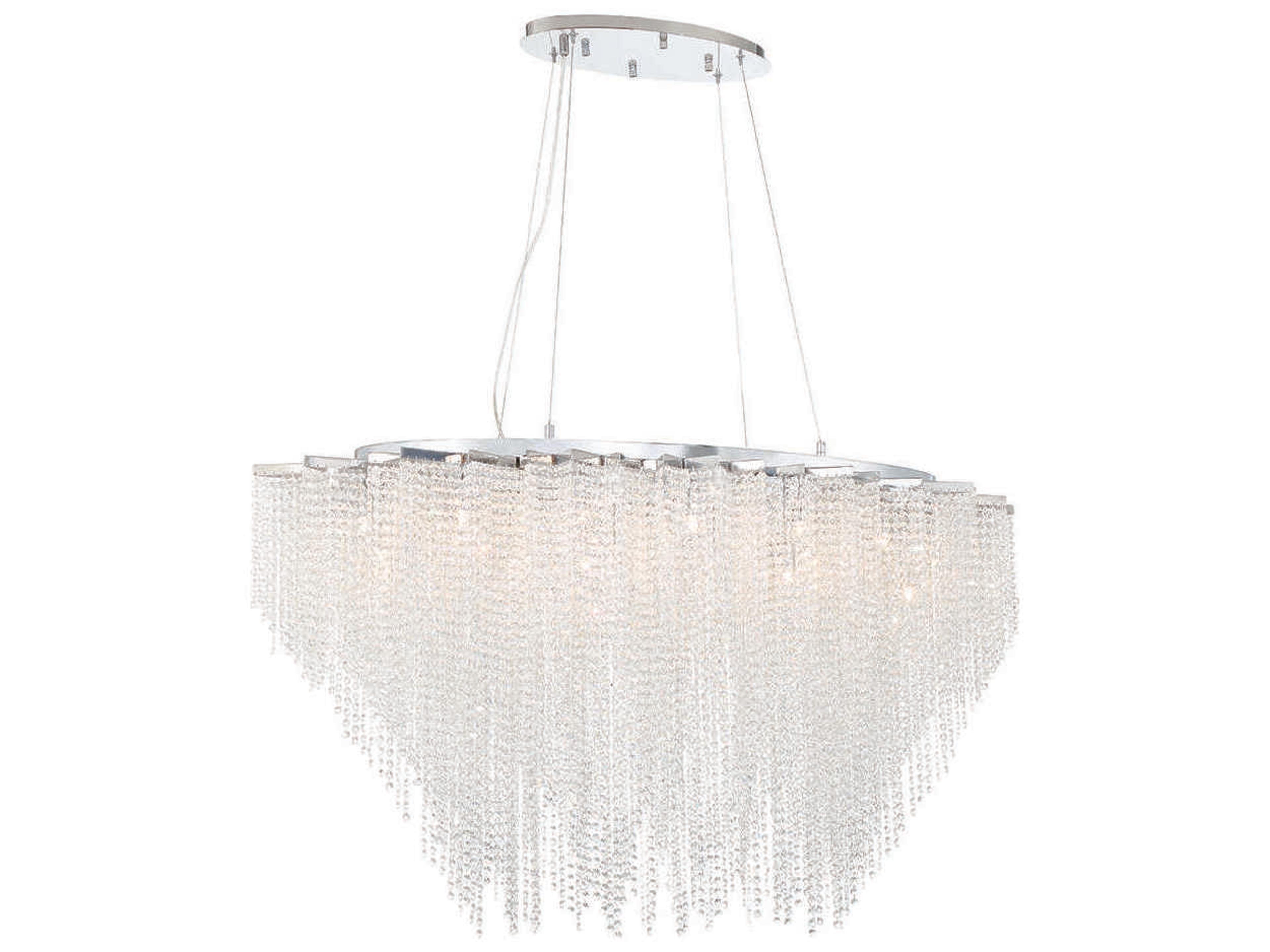 Eurofase Cohen 18-Light8-Light Chrome Crystal Linear Island Pendant