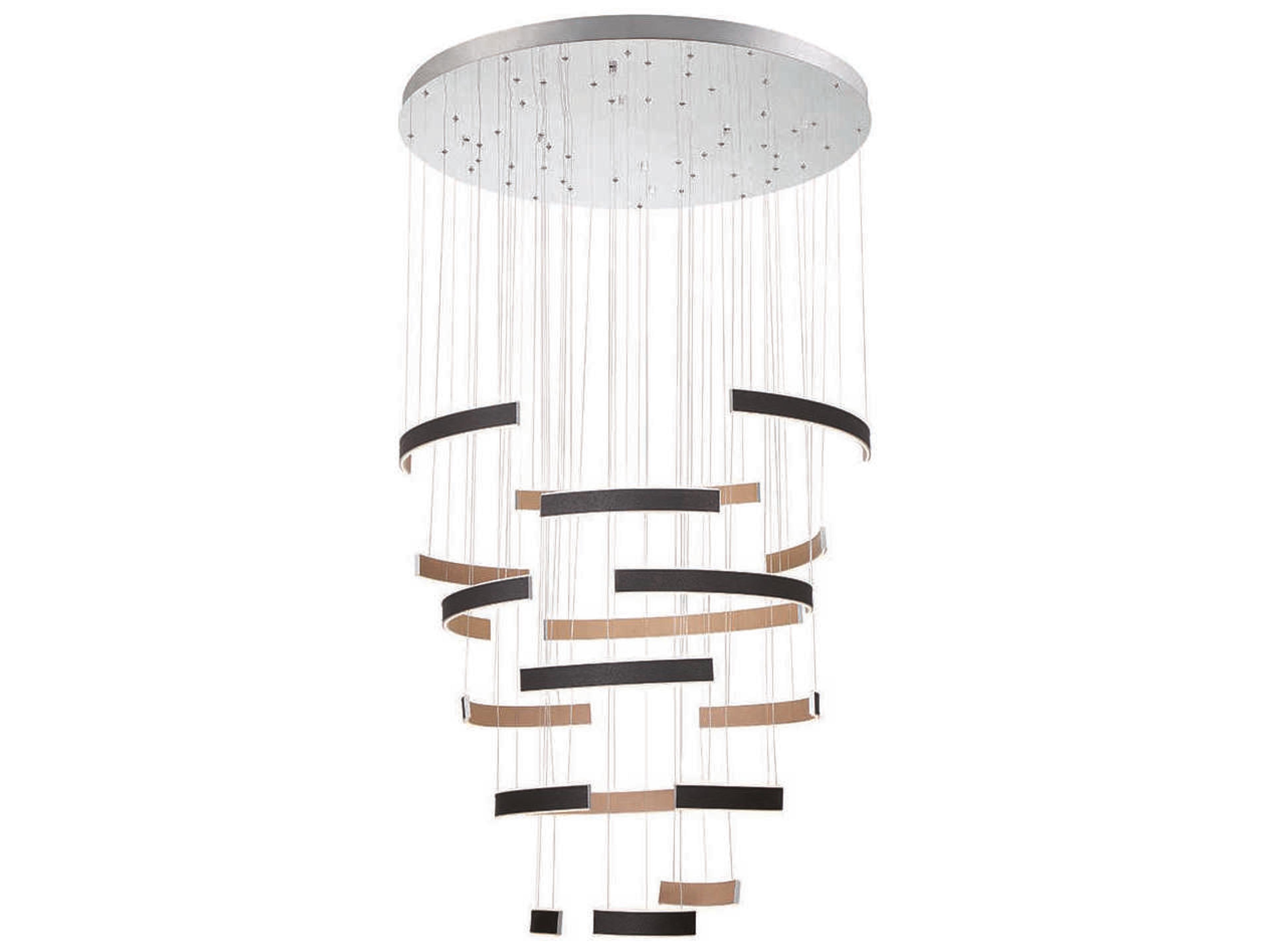 Eurofase Verdura 1-Light Black Brown LED Linear Round Pendant