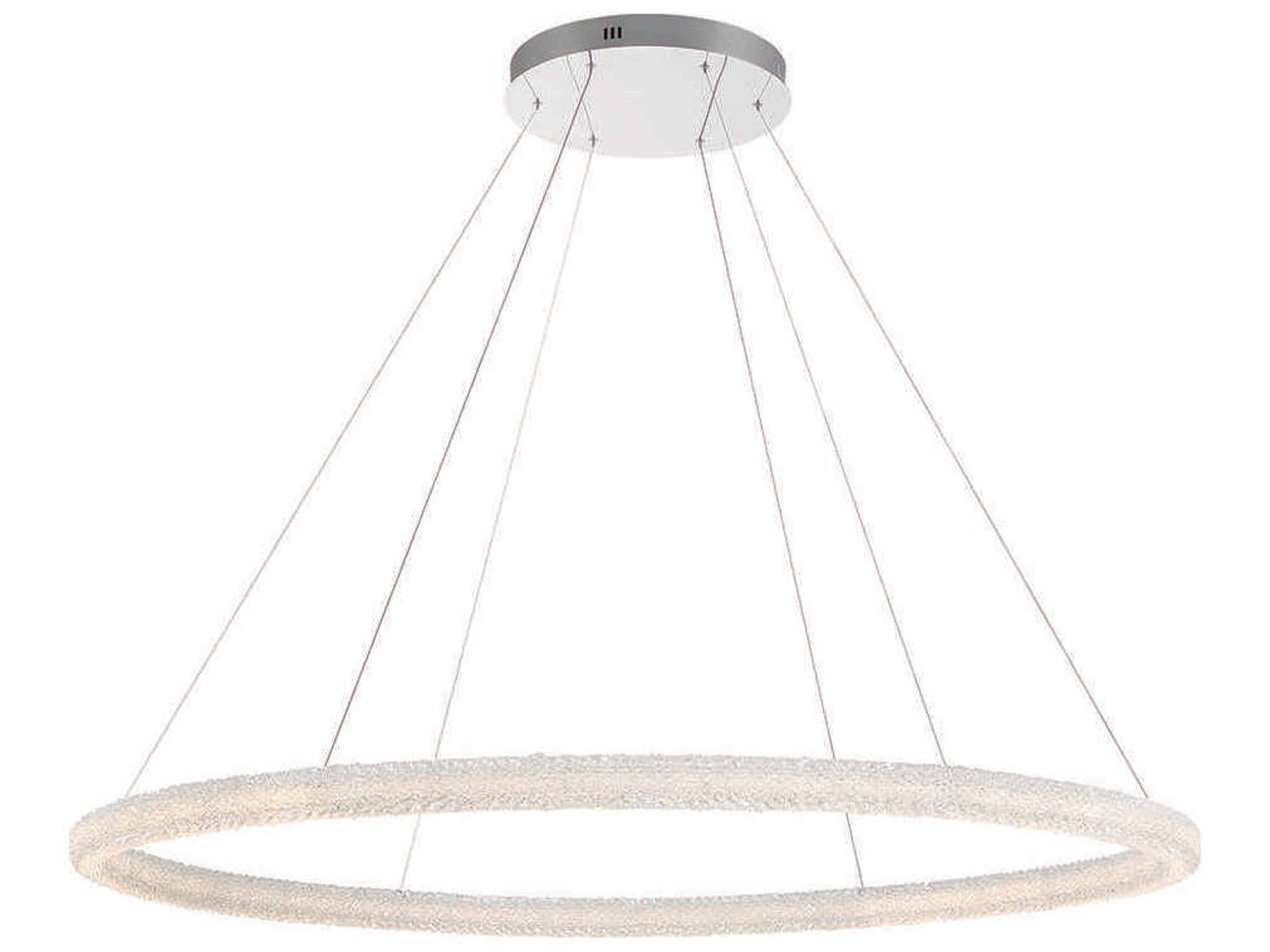 Eurofase Sassi 1-Light Chrome Crystal LED Linear Round Pendant