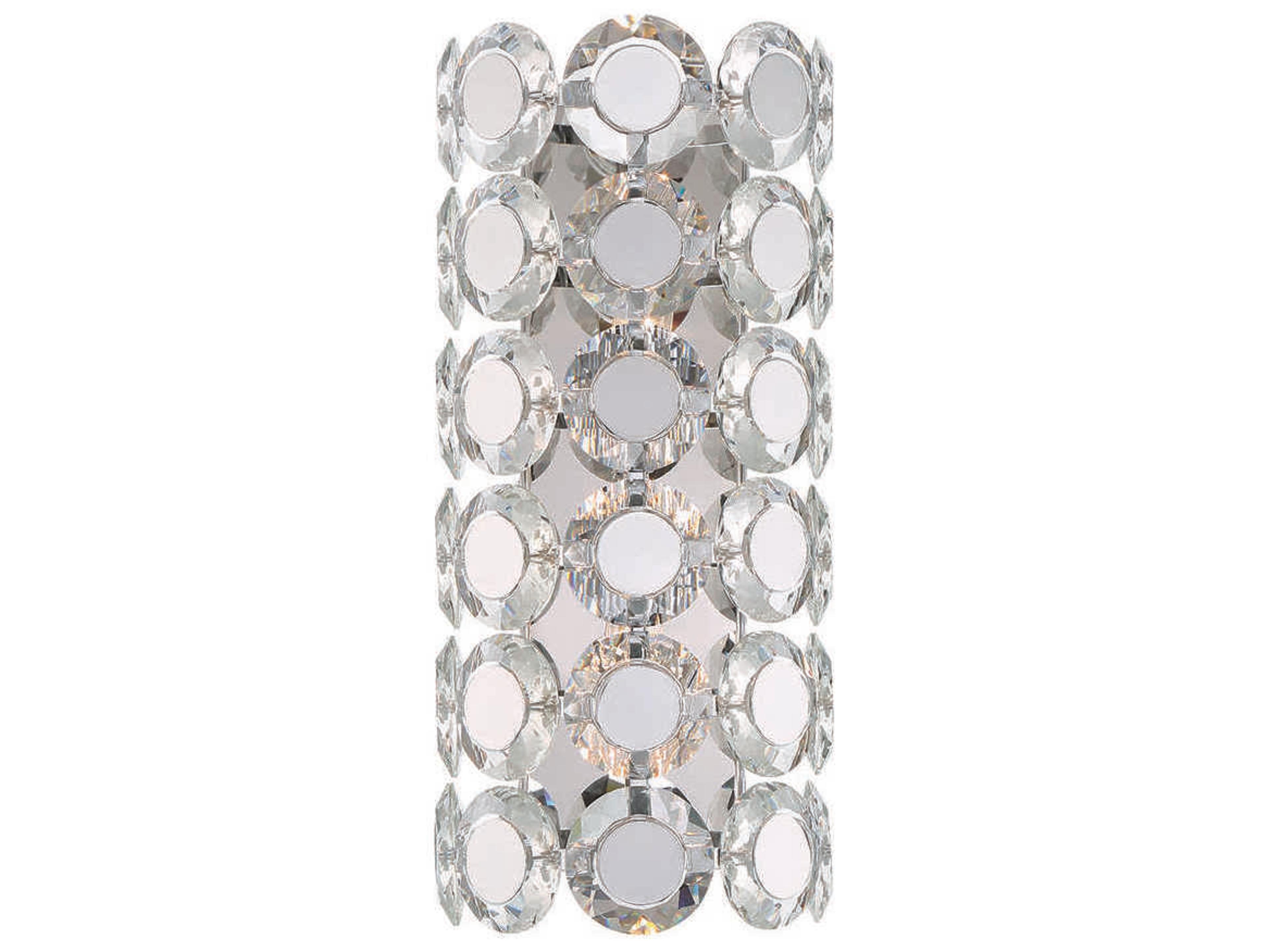 Eurofase Perrene 2-Light Chrome Crystal Wall Sconce