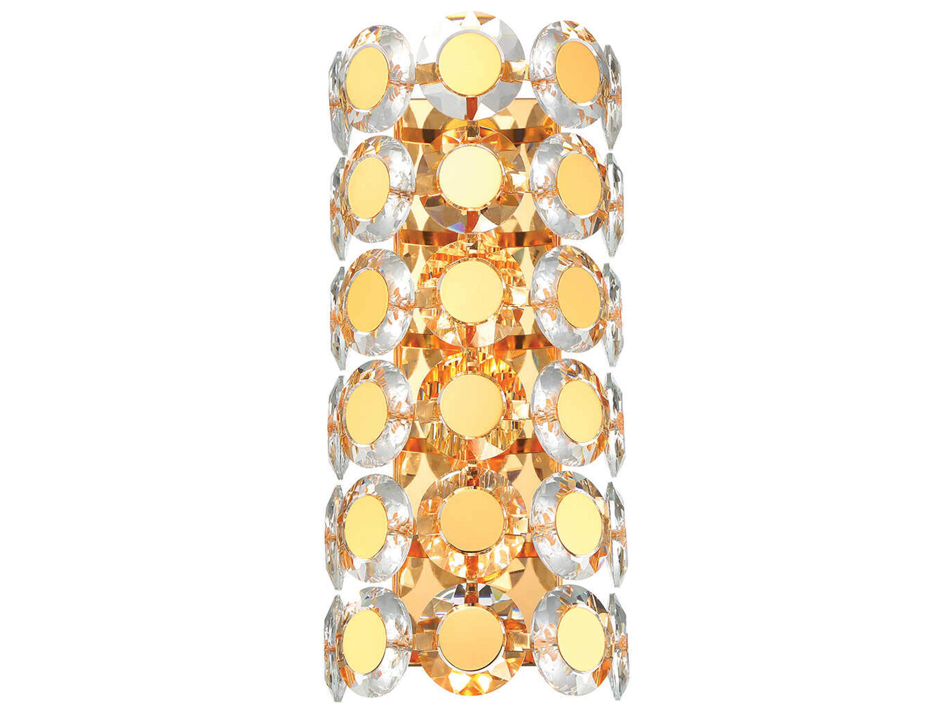Eurofase Perrene 2-Light Gold Crystal Wall Sconce