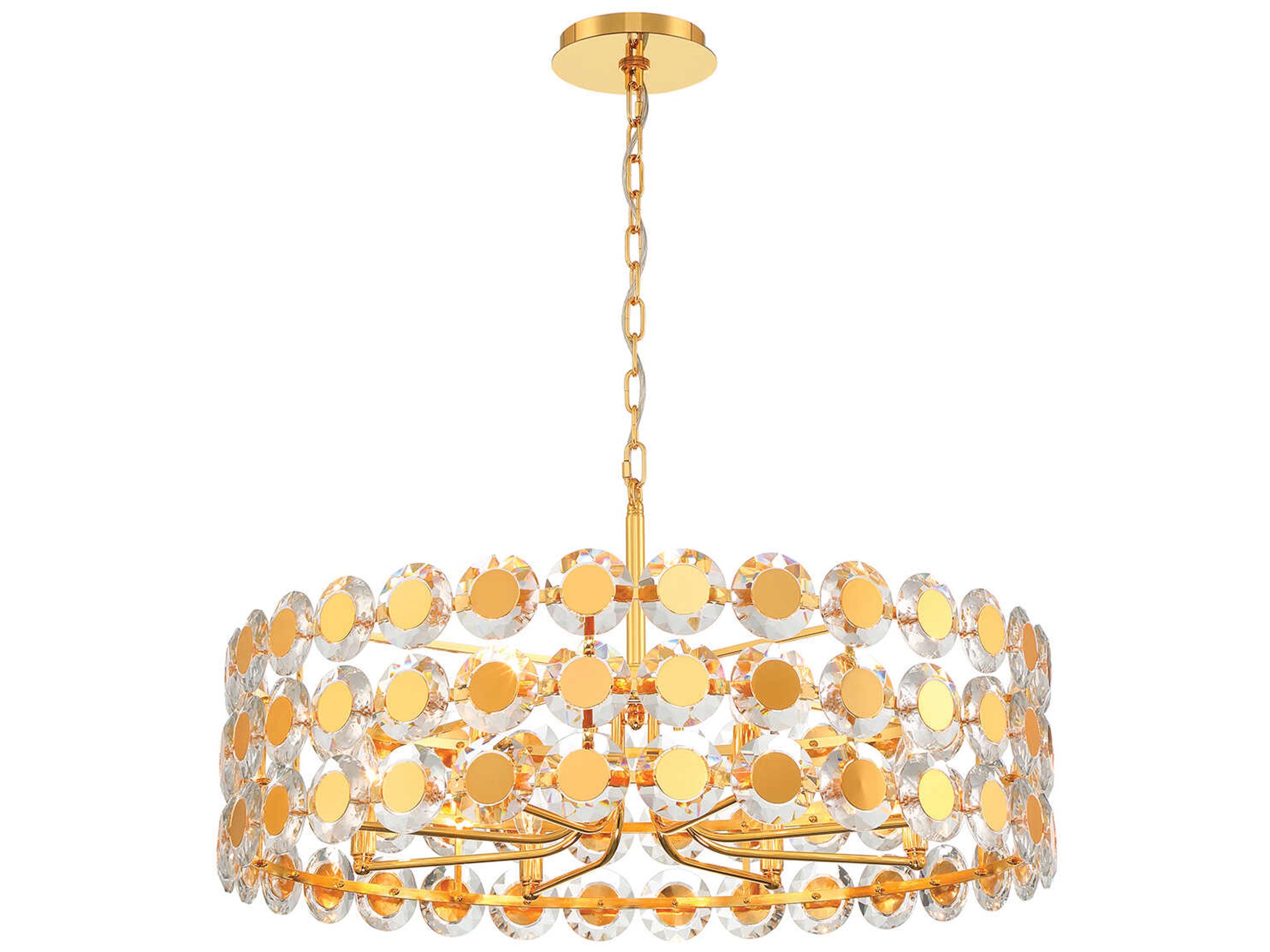 Eurofase Perrene 8-Light Gold Crystal Pendant