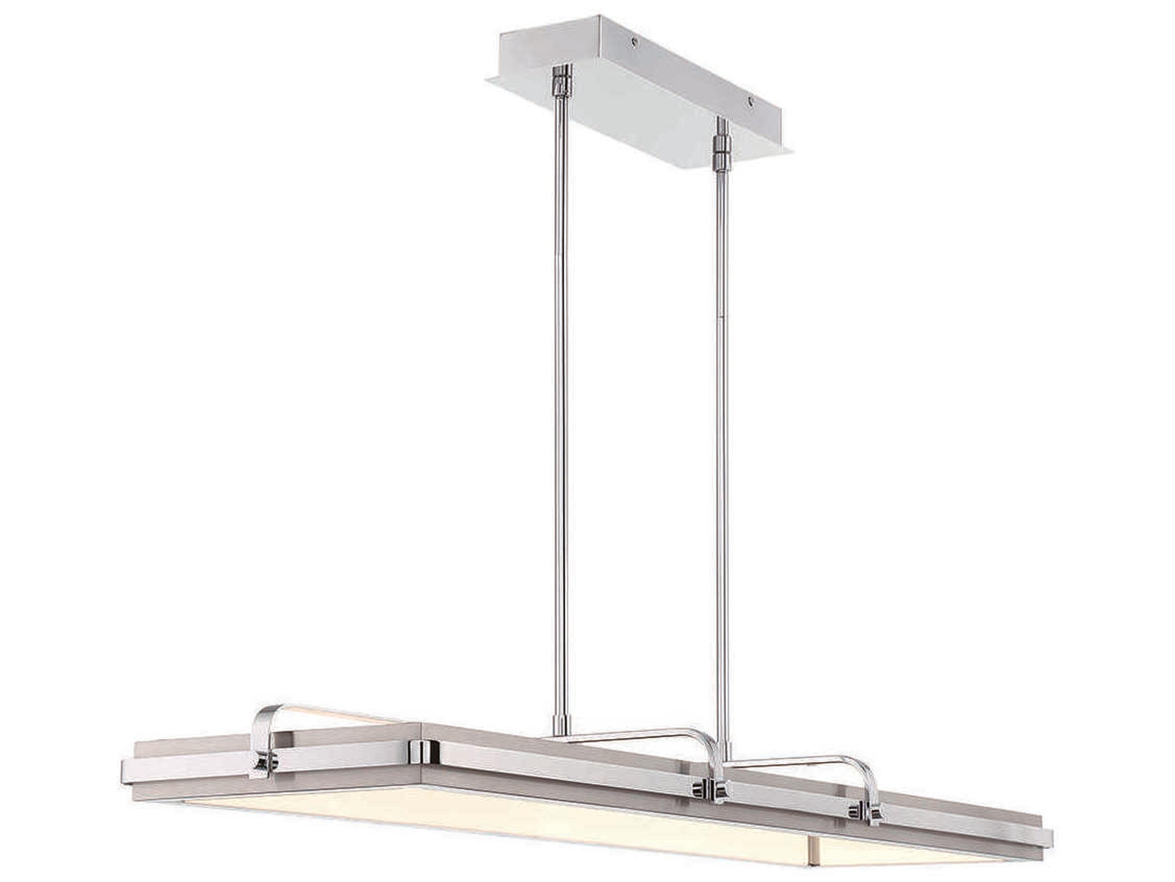 Eurofase Annilo 1-Light Chrome And Nickel Glass LED Linear Island Pendant