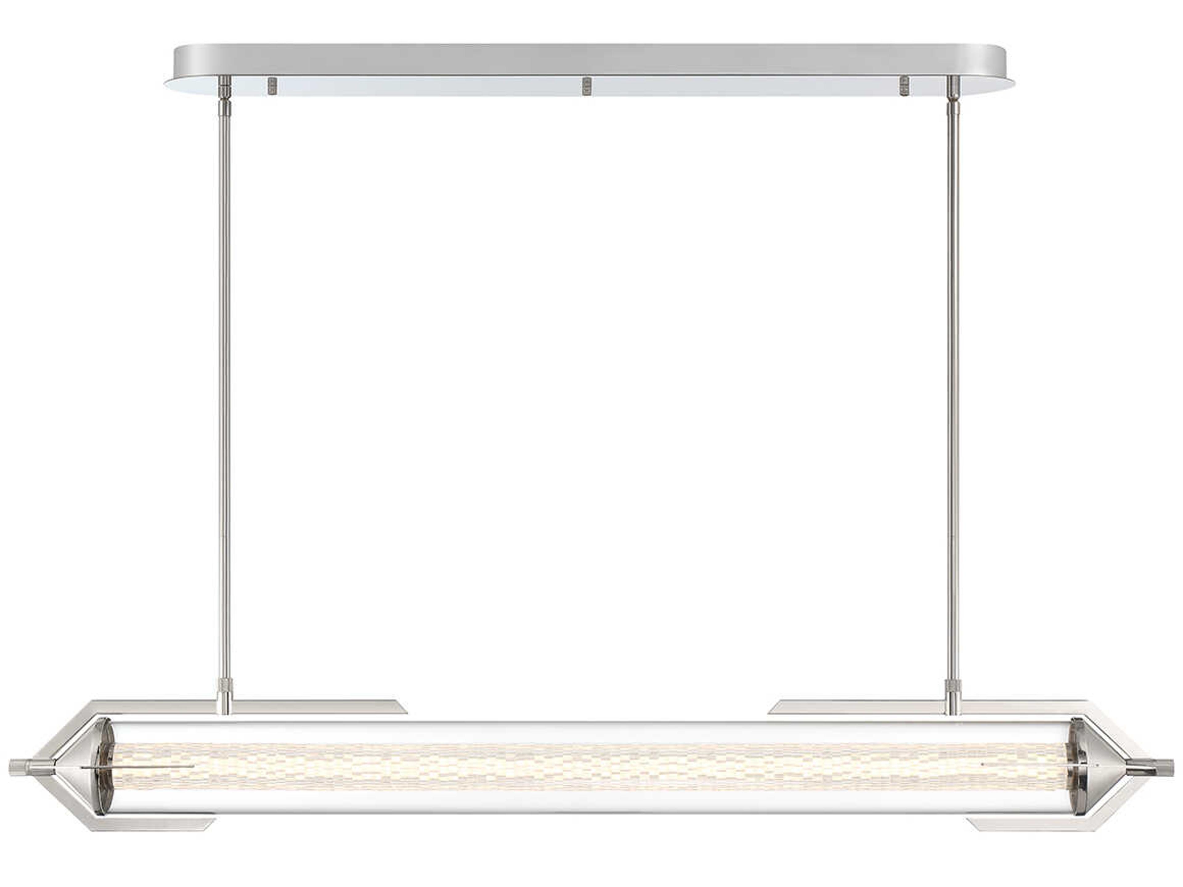 Eurofase Espada 1-Light Polished Nickel Crystal Glass Linear Island Pendant