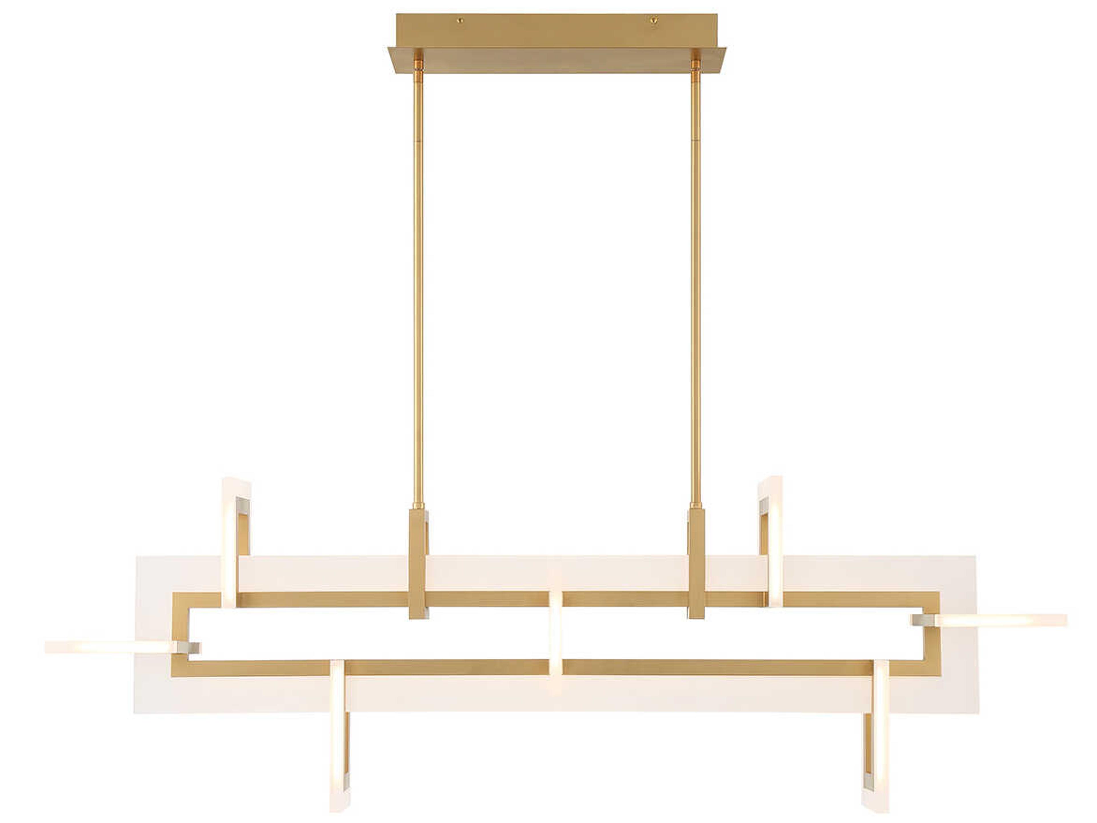 Eurofase Inizio 1-Light Gold LED Geometric Linear Island Pendant