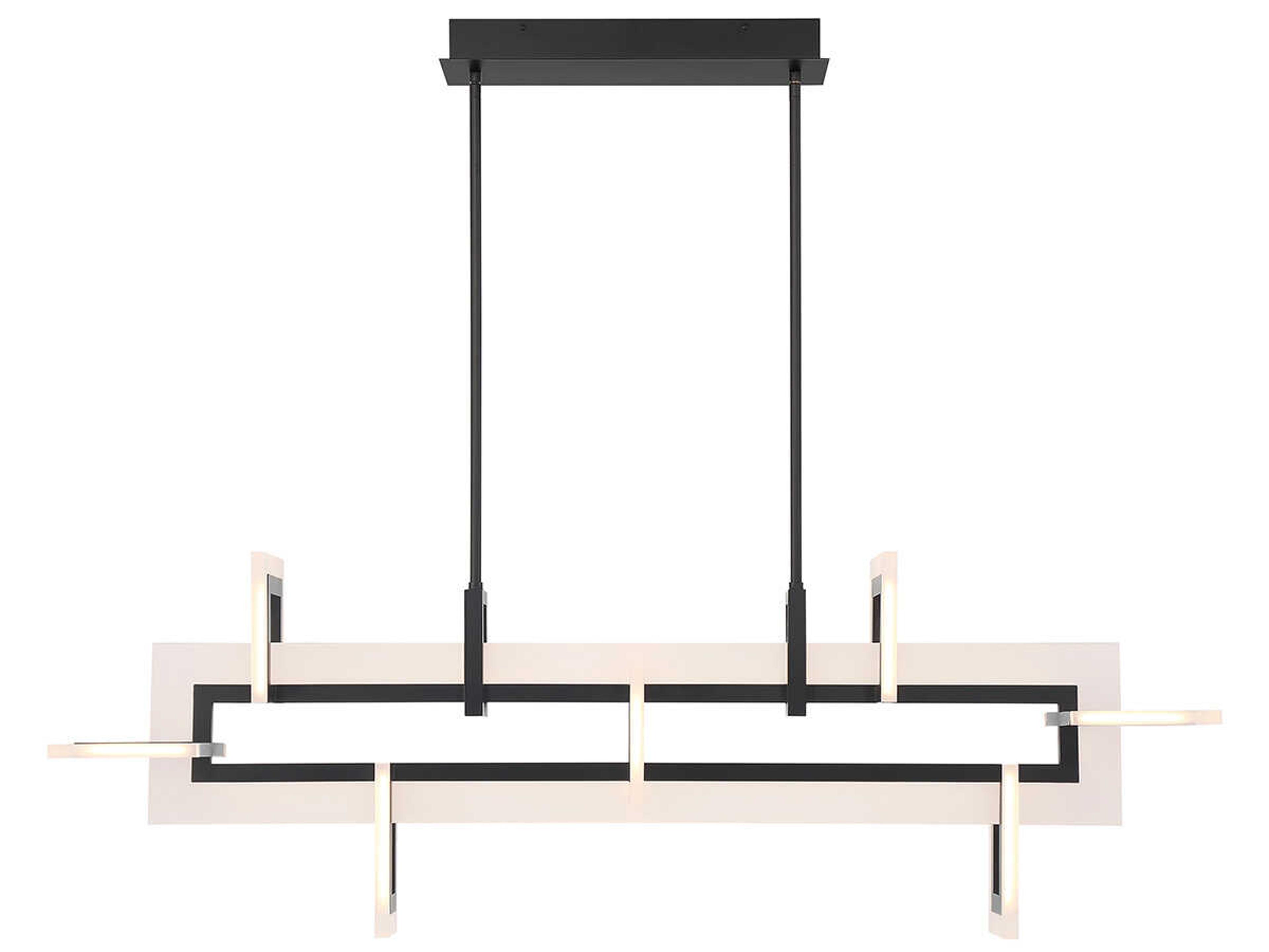 Eurofase Inizio 1-Light Black LED Geometric Linear Island Pendant