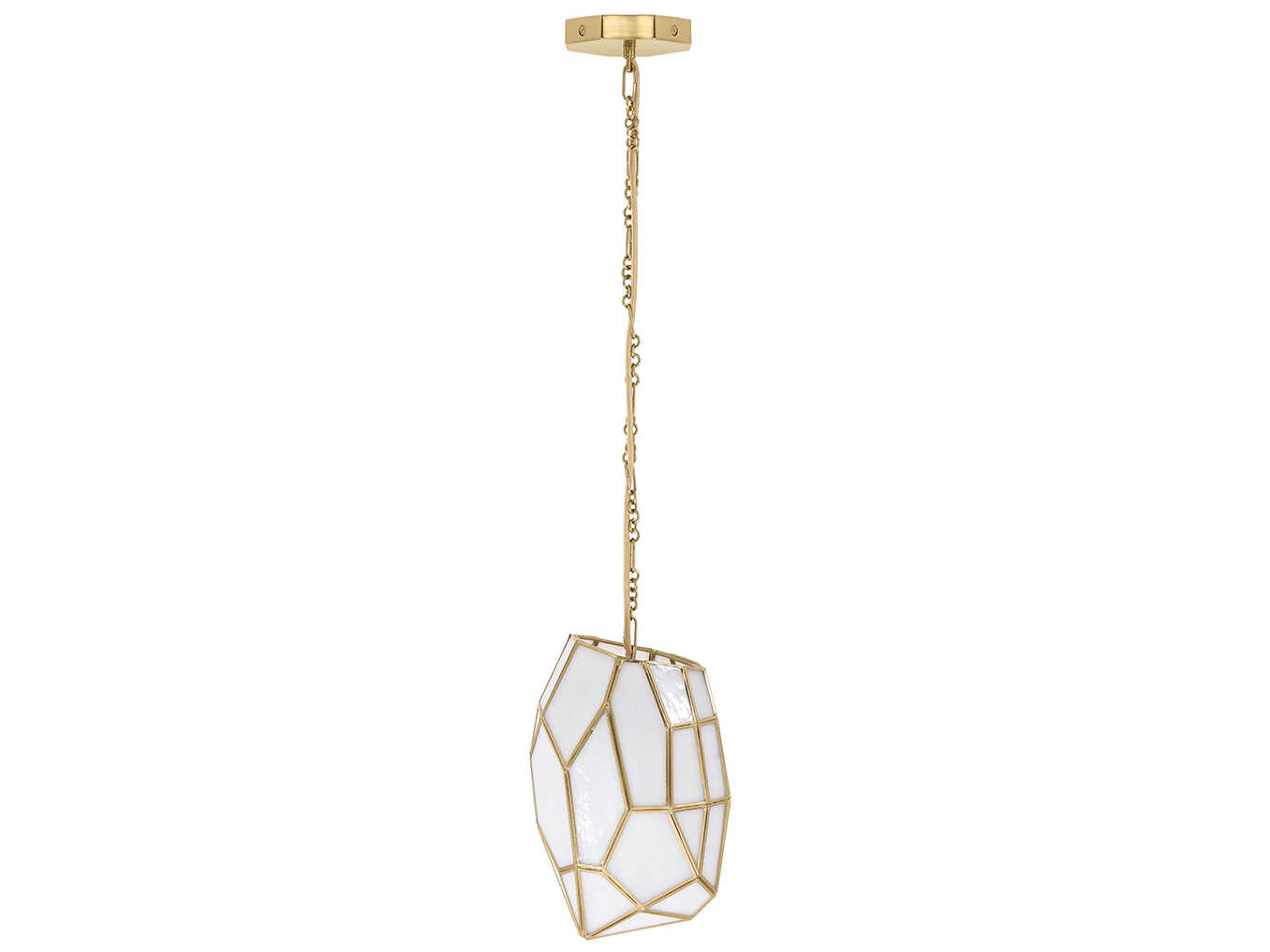Eurofase Heera 1-Light Brass Glass Geometric Mini Pendant