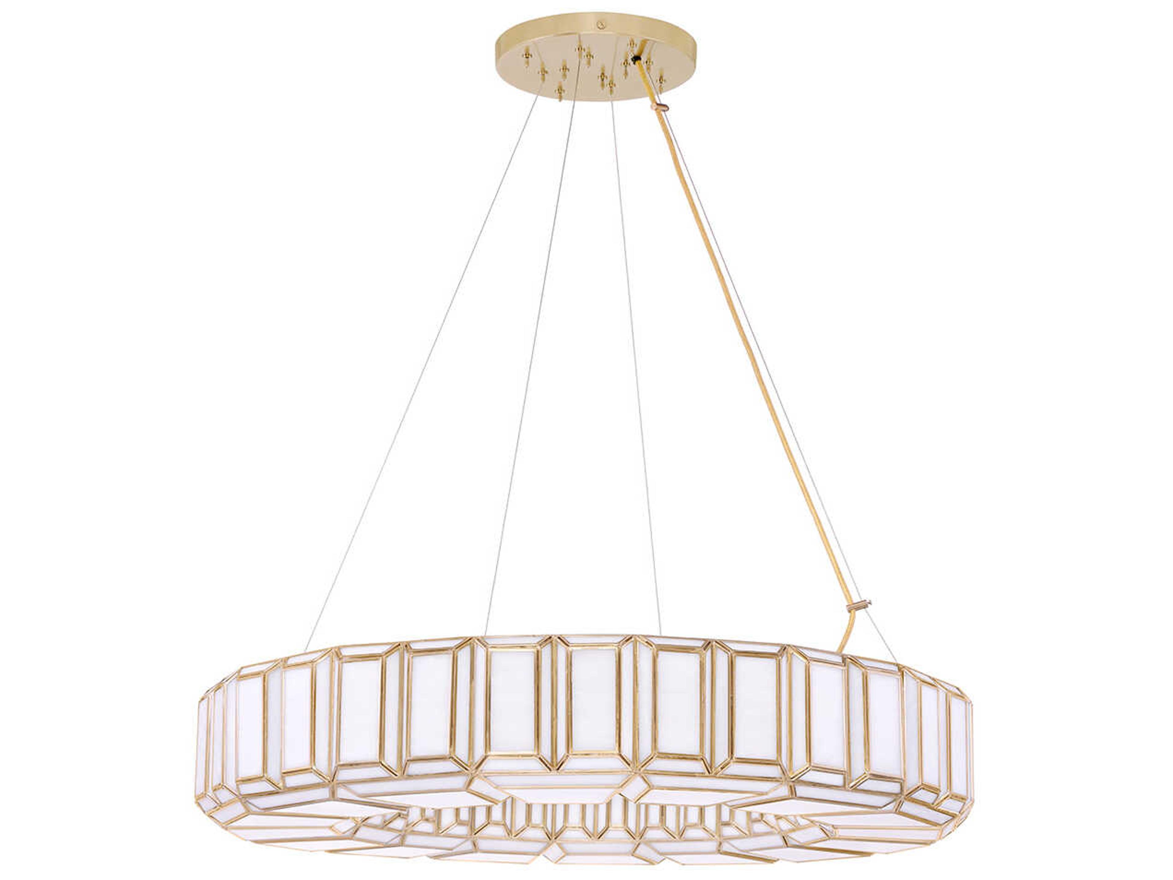 Eurofase Belmont 12-Light Brass Glass Geometric Pendant