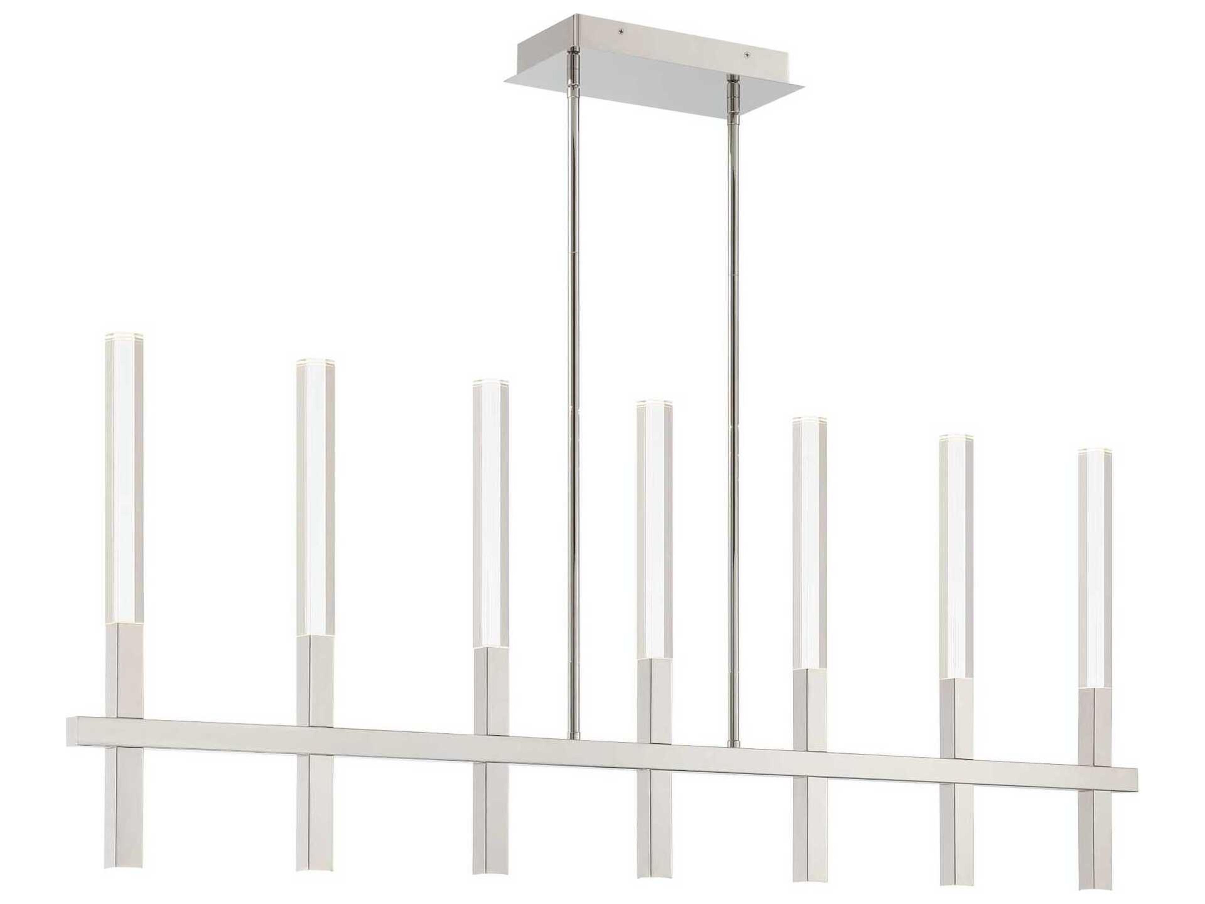 Eurofase Benicio 7-Light Nickel Geometric Linear Island Pendant