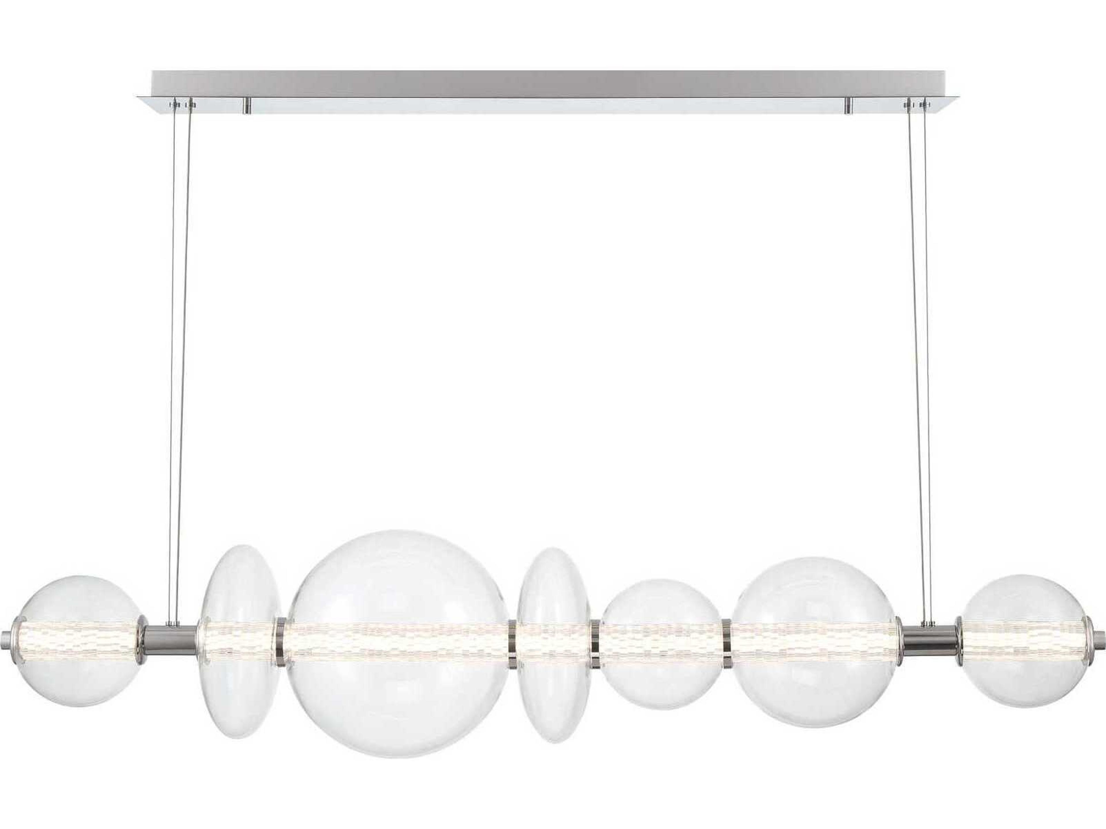 Eurofase Atomo 1-Light Chrome Globe Geometric Island Pendant