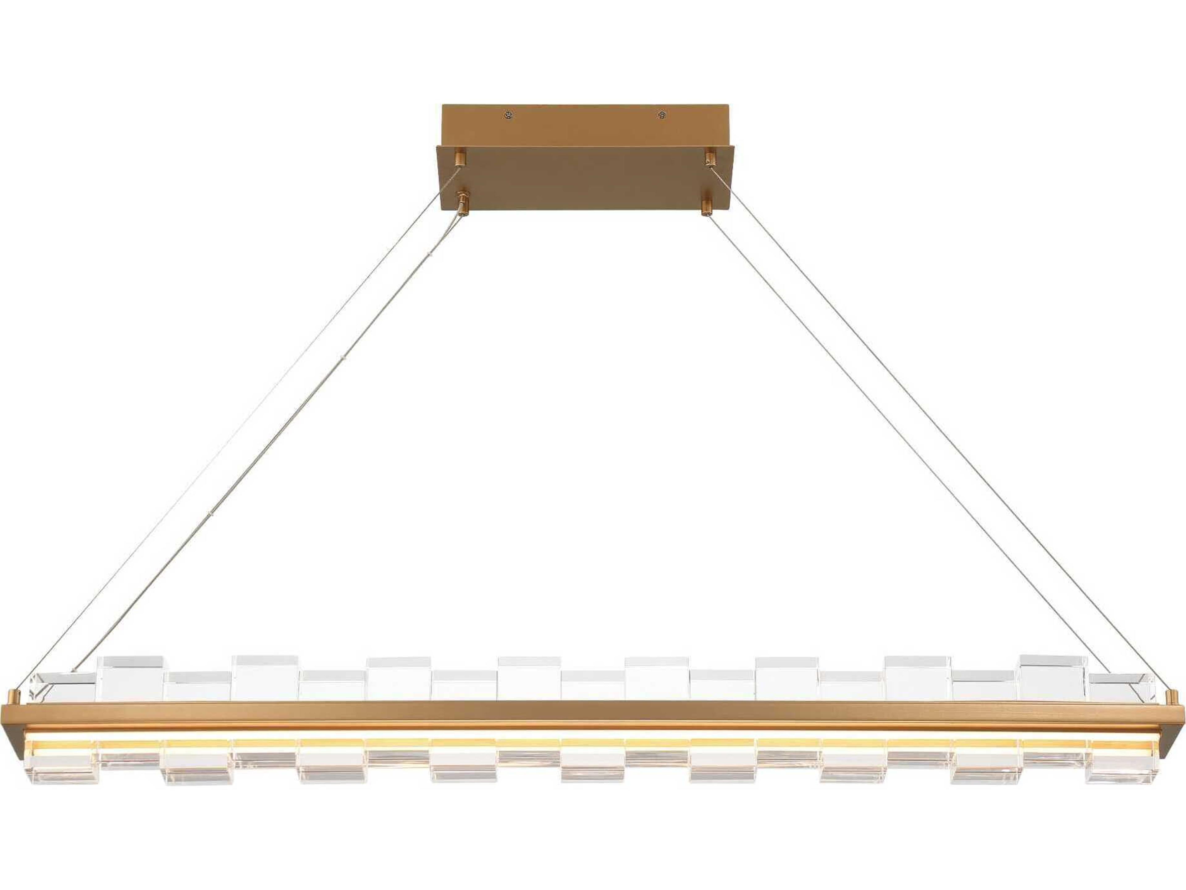 Eurofase Bruco 2-Light Gold Linear Island Pendant