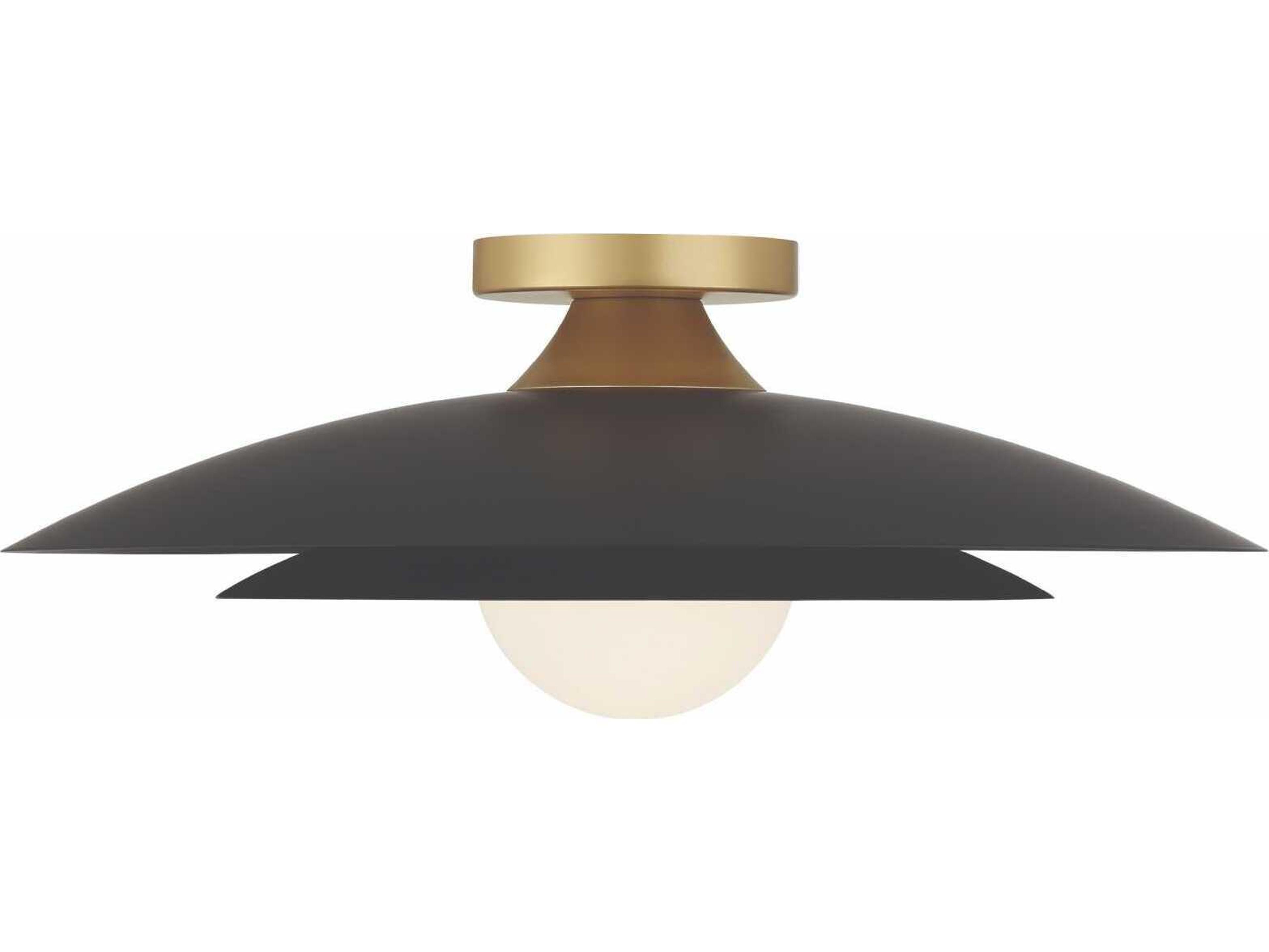 Eurofase Welsh 1-Light Black Dome Semi Flush Mount