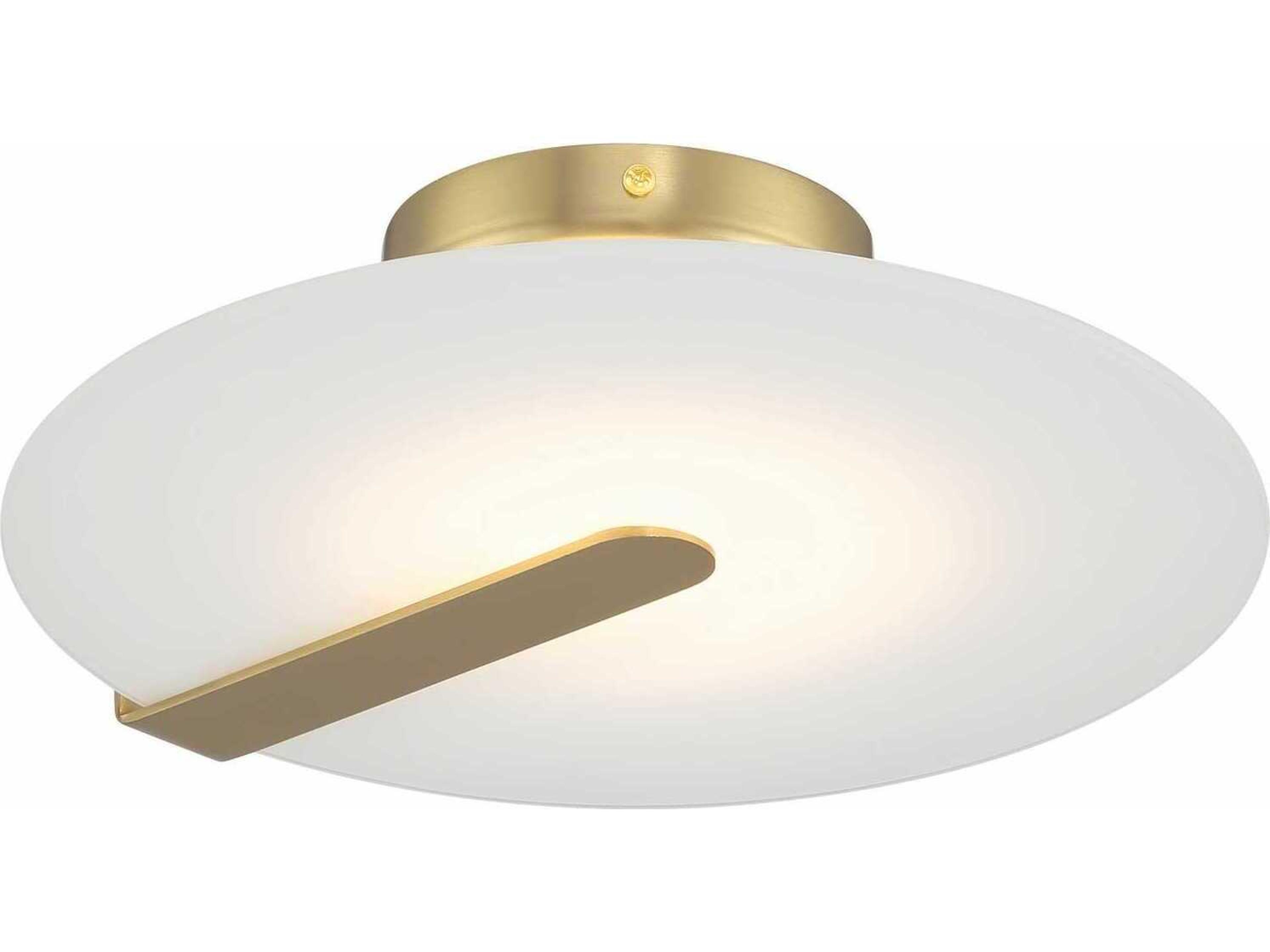 Eurofase Nuvola 1-Light Gold White Round Flush Mount