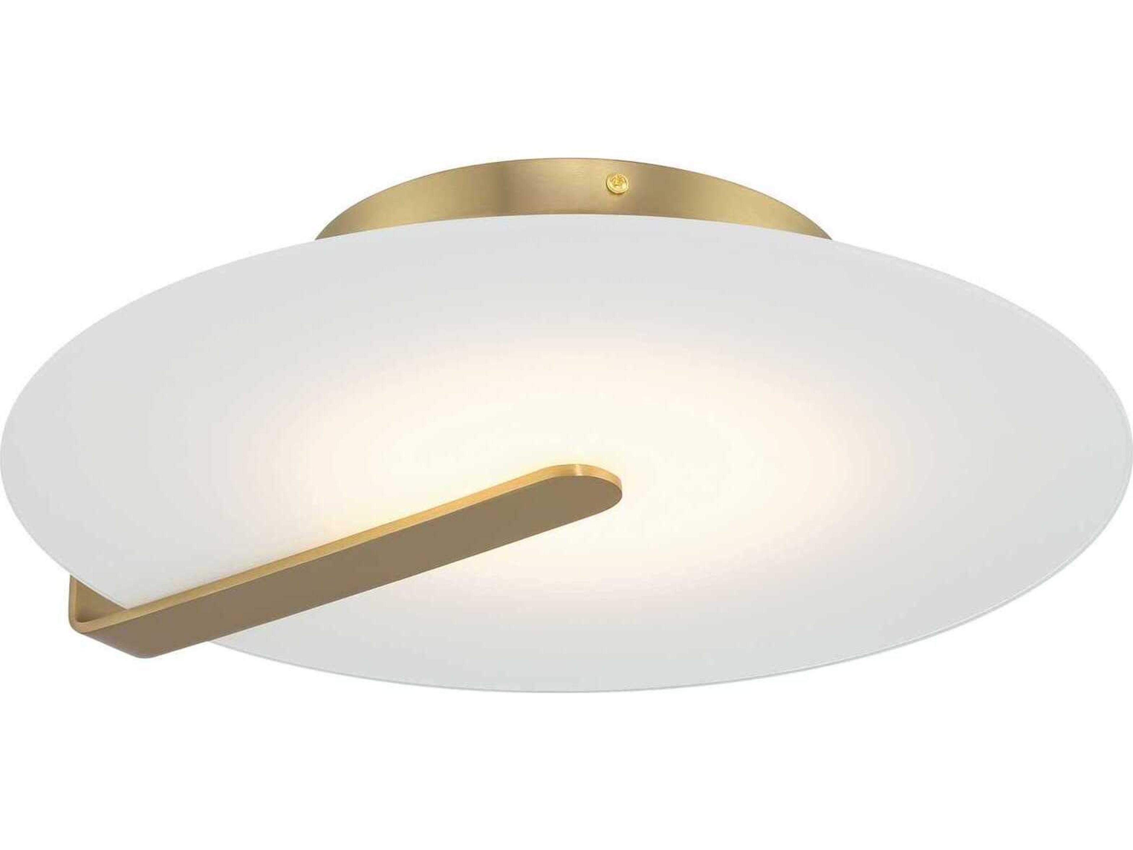 Eurofase Nuvola 1-Light Gold White Round Flush Mount