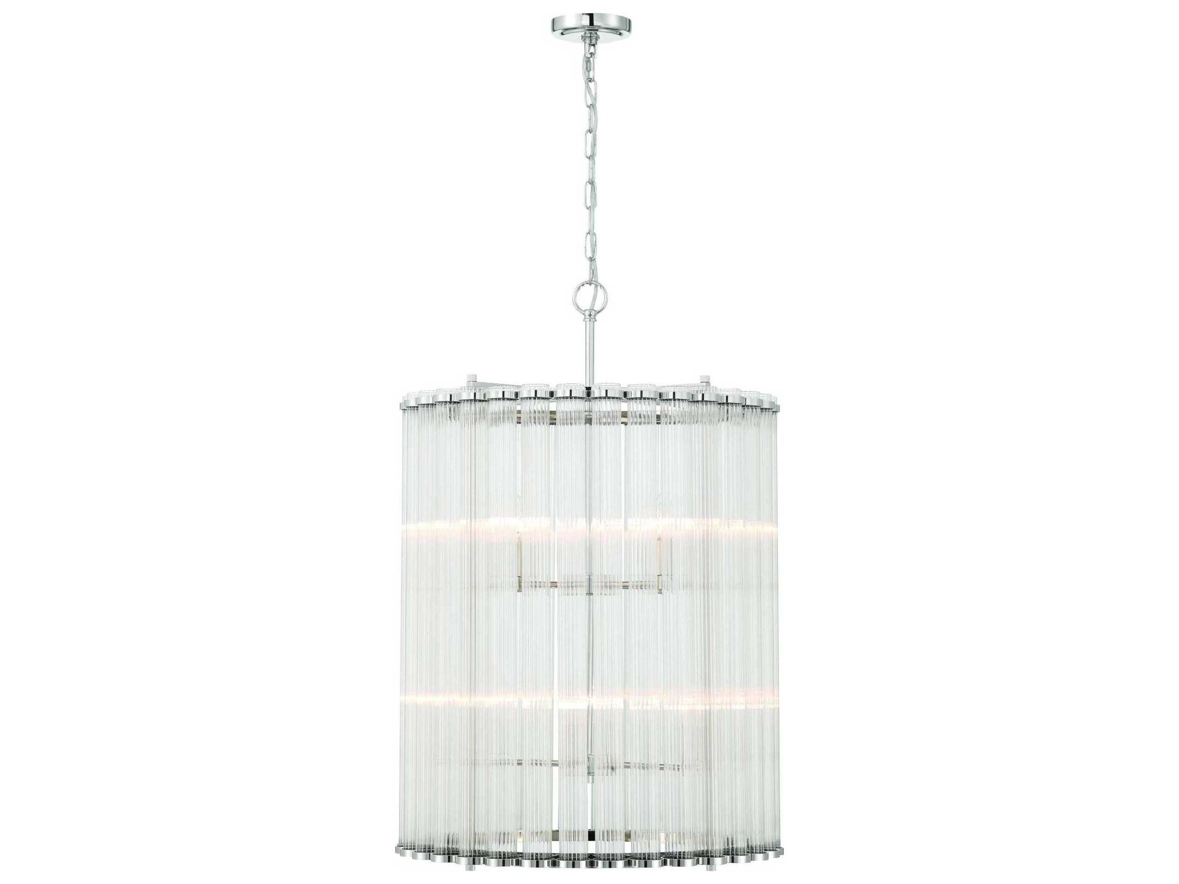Eurofase Glasbury 8-Light Nickel Cylinder Pendant