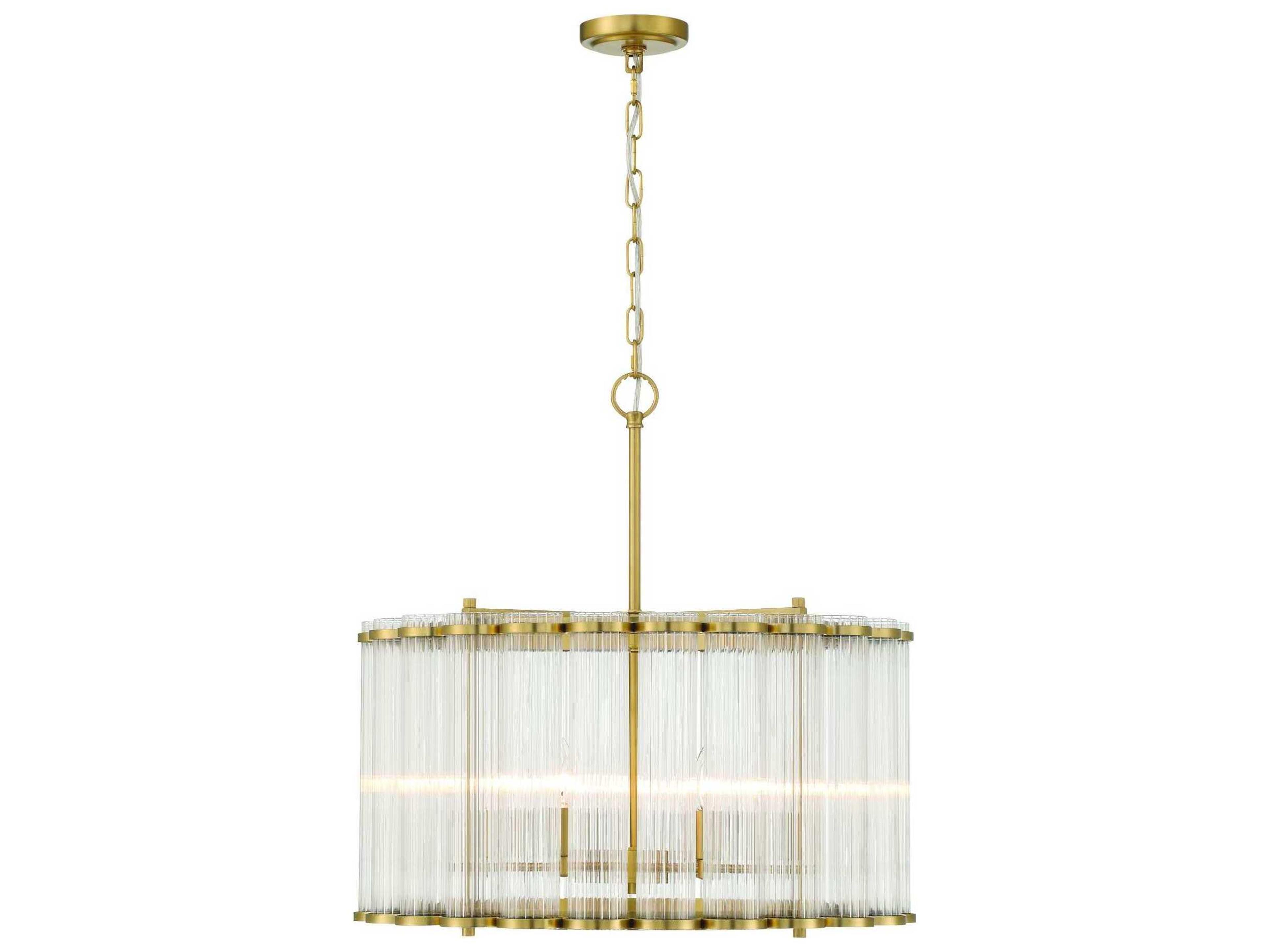 Eurofase Glasbury 6-Light Gold Drum Chandelier