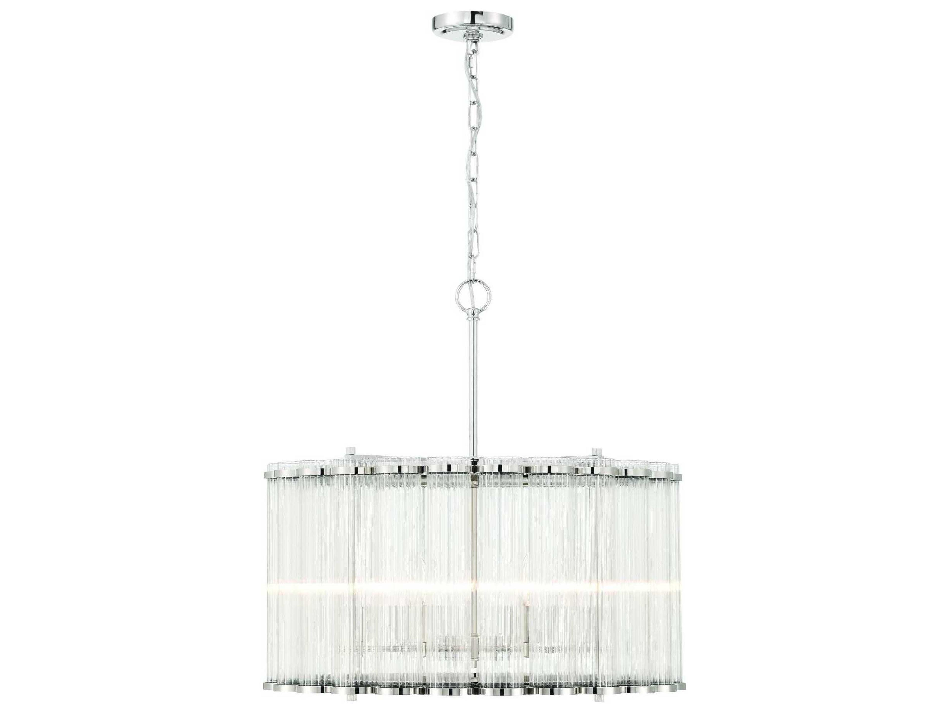 Eurofase Glasbury 6-Light Nickel Drum Chandelier