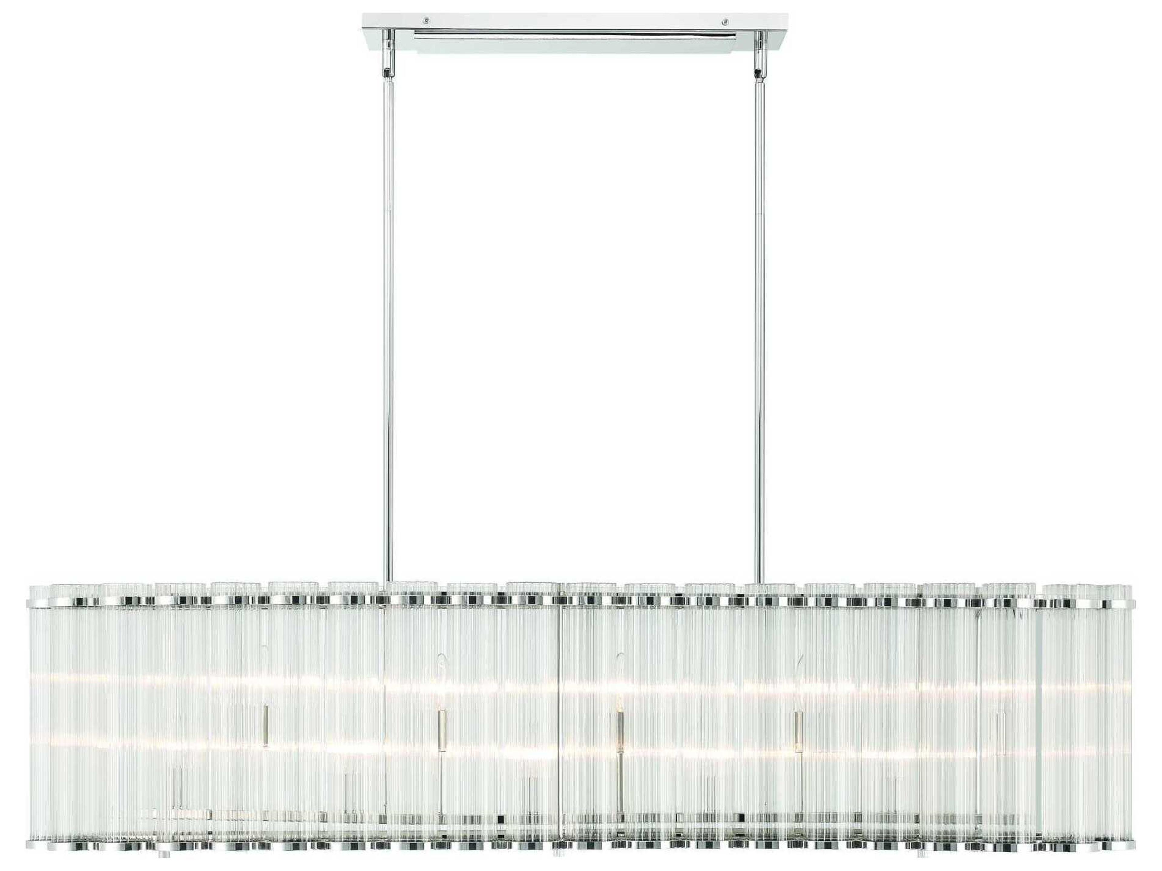 Eurofase Glasbury 10-Light Nickel Island Pendant