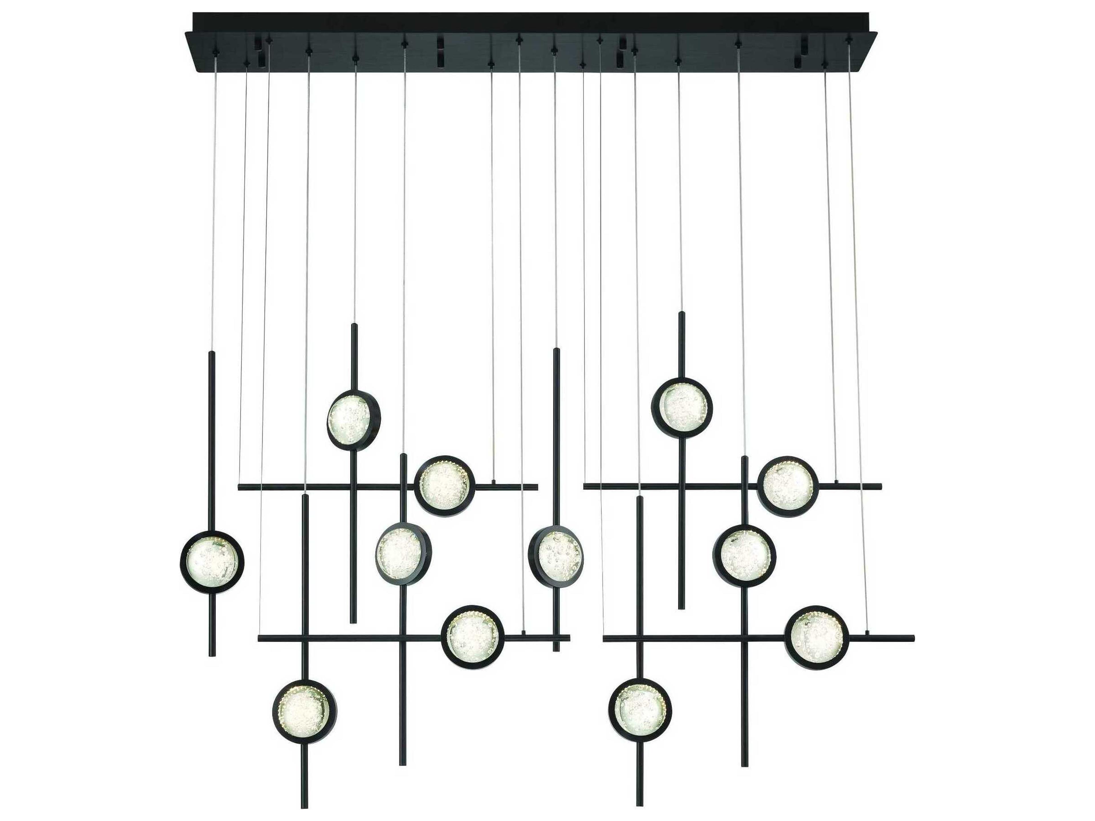 Eurofase Barletta 12-Light Black Linear Island Pendant