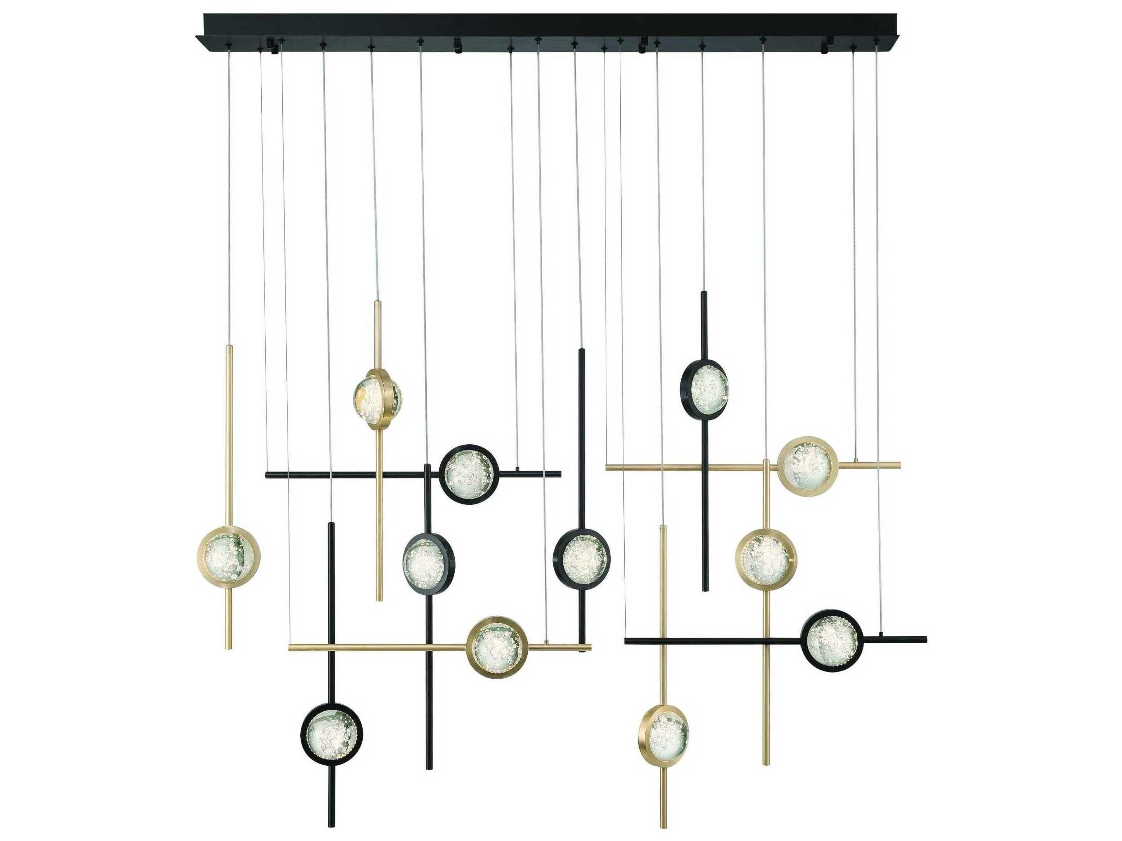 Eurofase Barletta 12-Light Black Linear Island Pendant