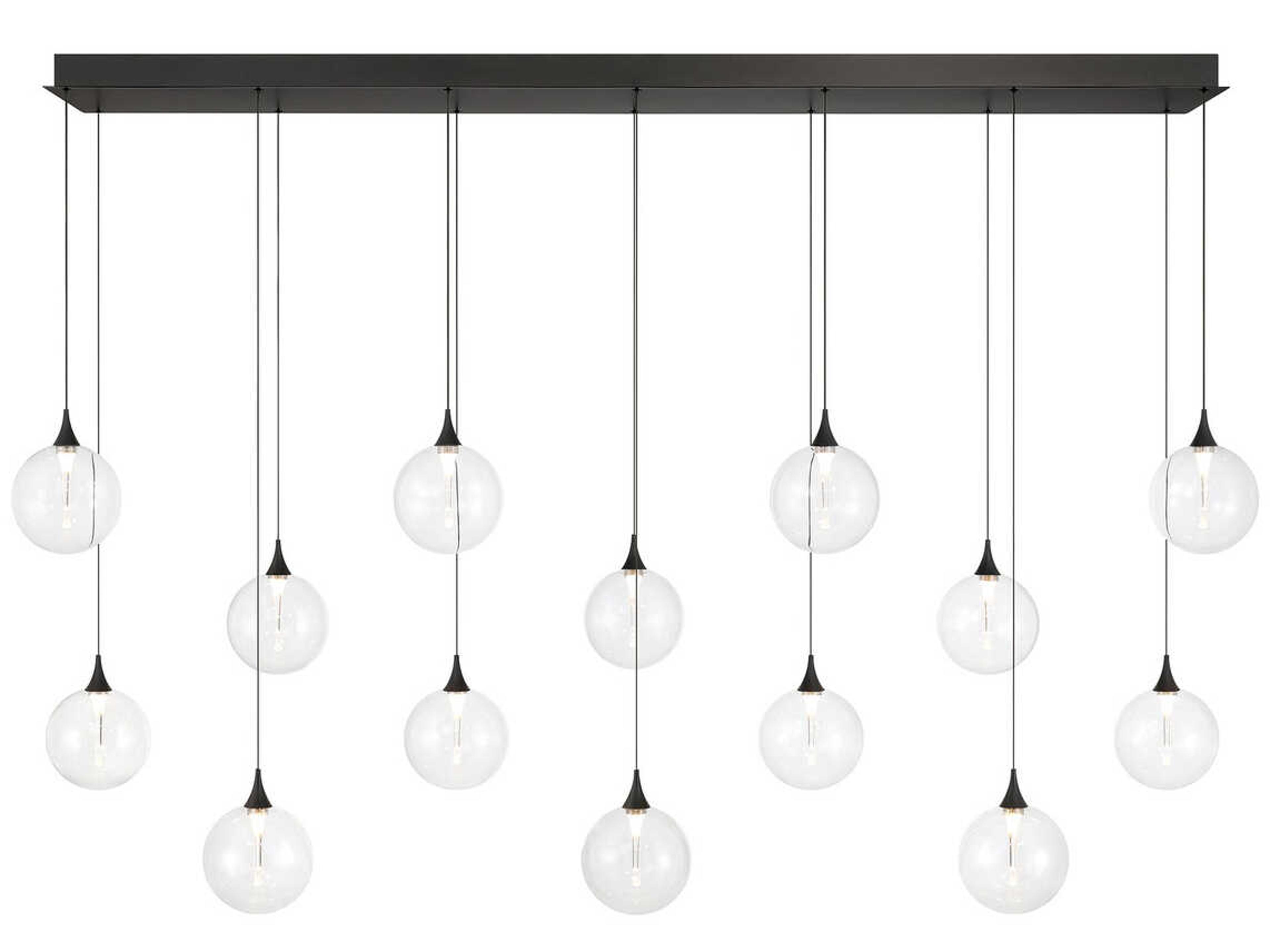 Eurofase Iissa 14-Light Black Globe Island Pendant