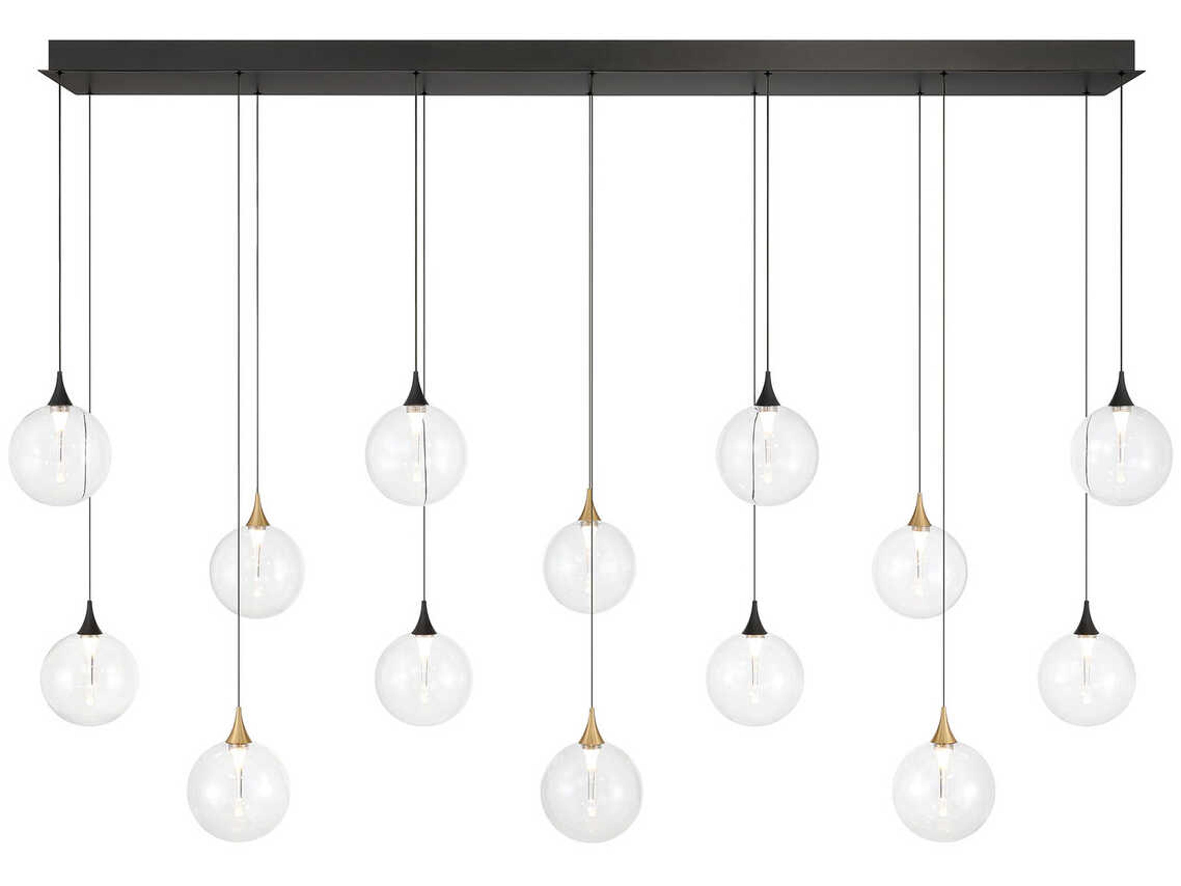Eurofase Iissa 14-Light Gold Black Globe Island Pendant