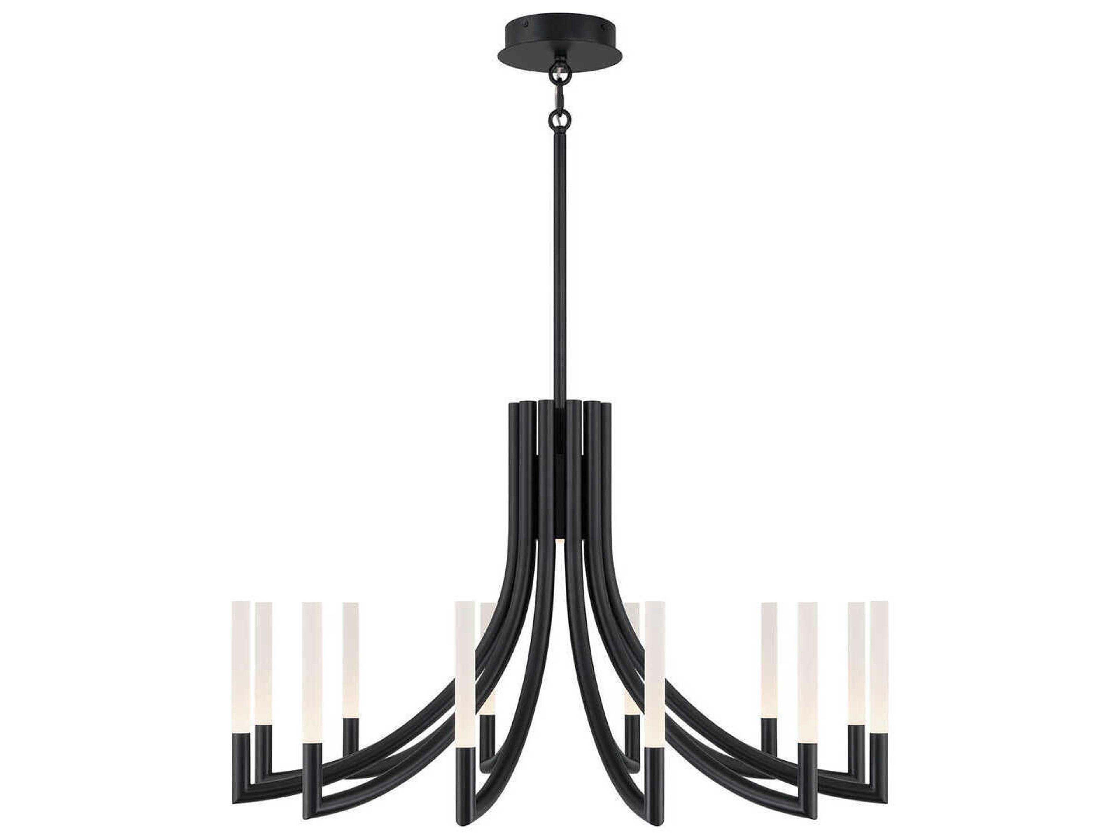 Eurofase Olette 12-Light Black Linear Chandelier