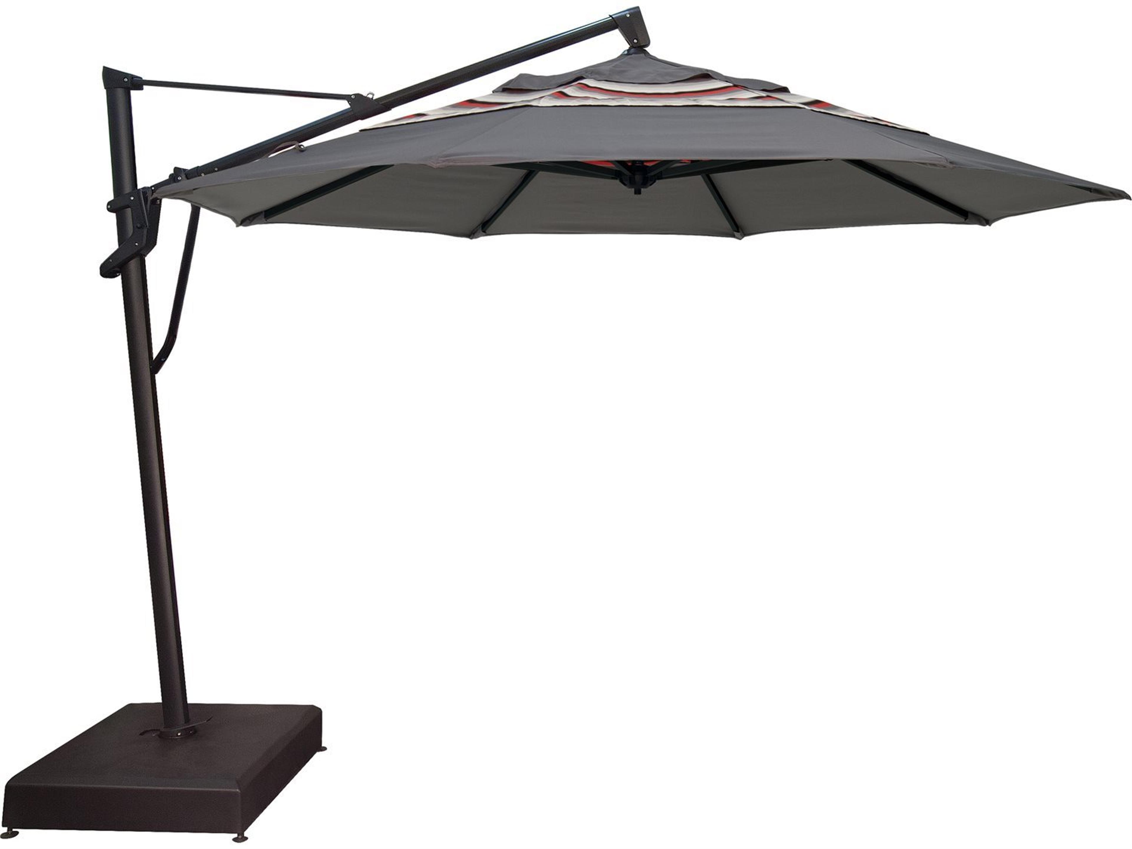 Treasure Garden Special Order Sunbrella Cantilever AKZP Aluminum 11 Foot Octagon Crank Lift Tilt and Lock Outdoor Umbrella