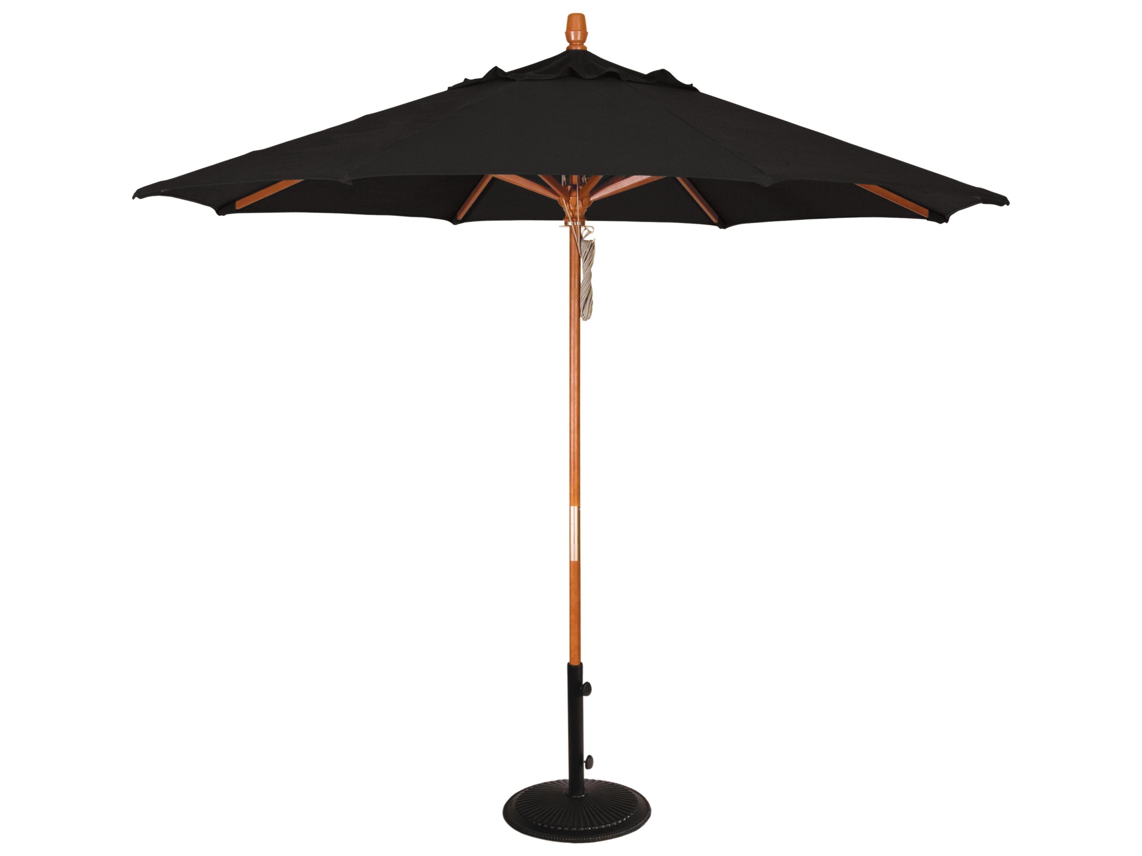 Treasure Garden Special Order Sunbrella Market Wood 9 Foot Octagon Pully Lift Outdoor Patio Umbrella