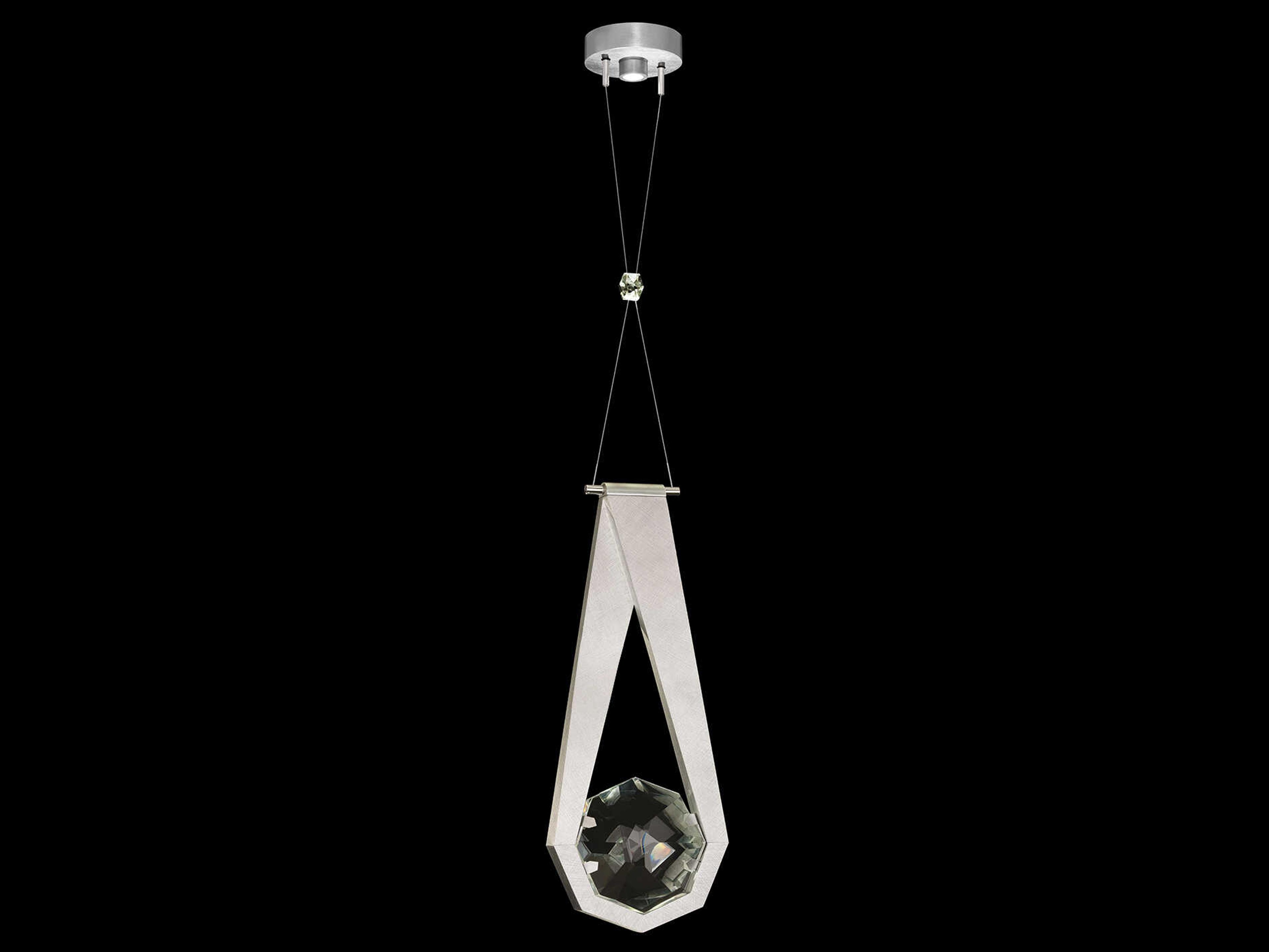 Fine Art Handcrafted Lighting Aria 1-Light Silver Geometric Mini Pendant