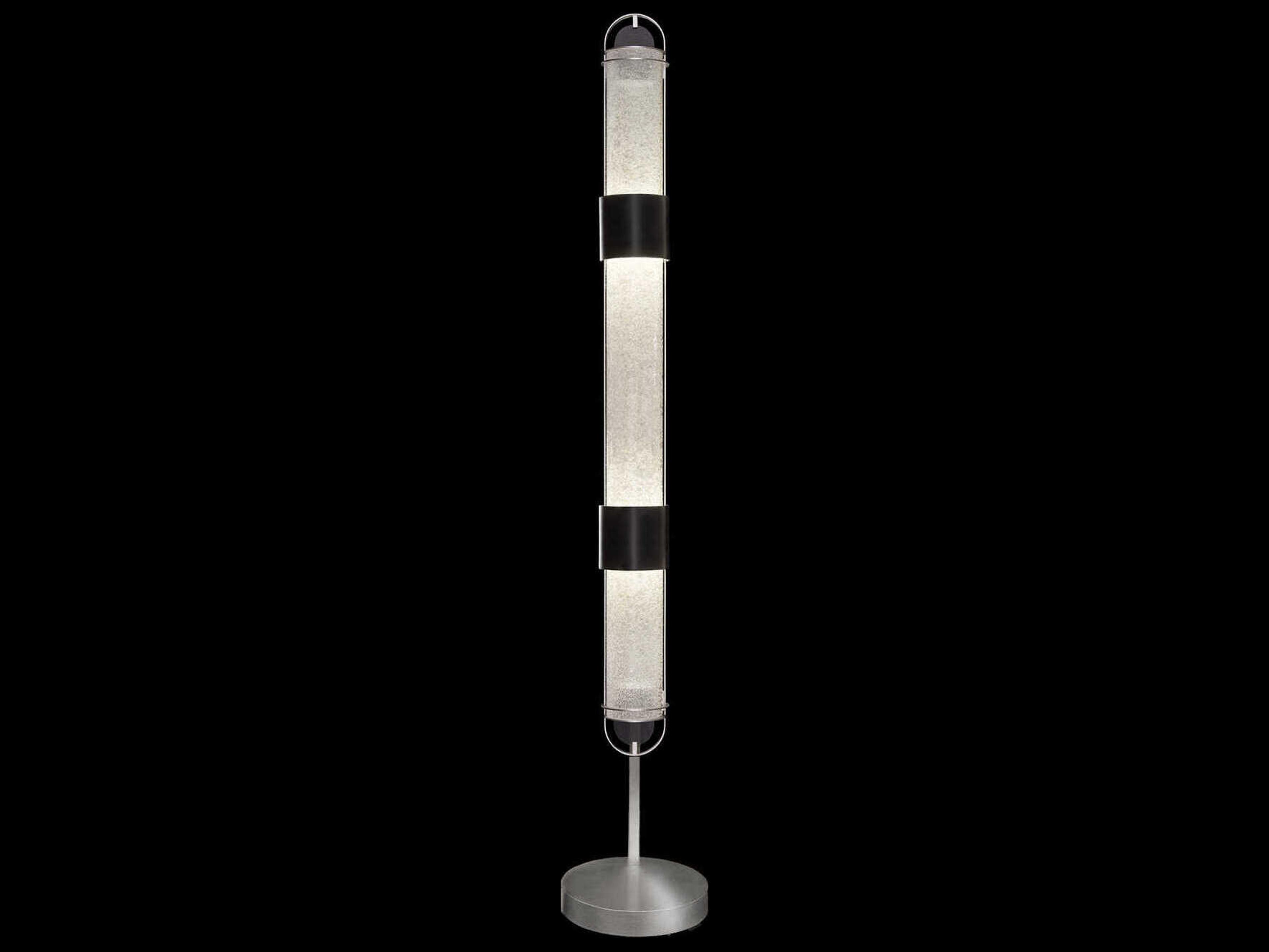 Fine Art Handcrafted Lighting Bond Black Silver Floor Lamp