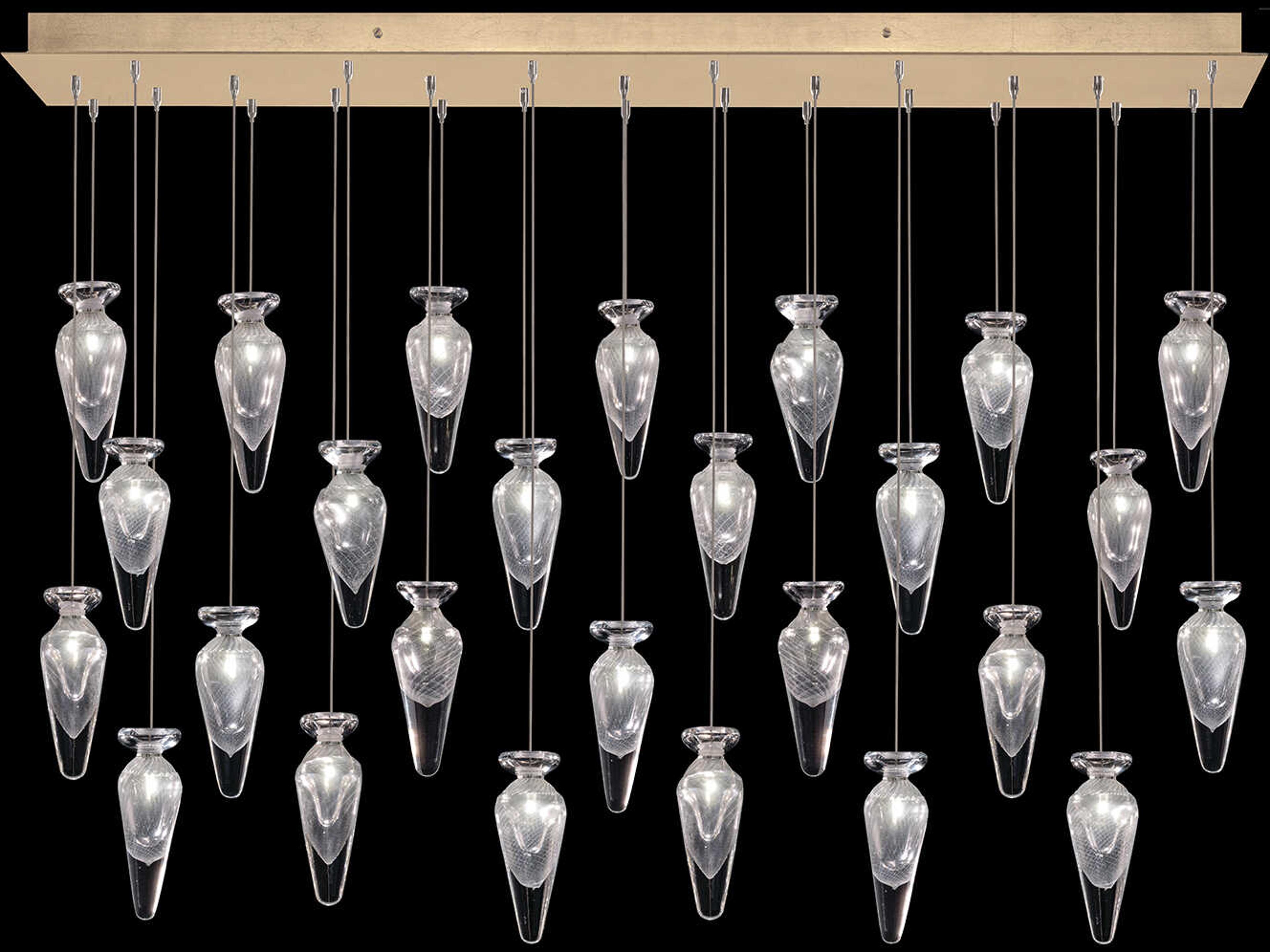 Fine Art Handcrafted Lighting Essence 26-Light Gold Linear Island Pendant