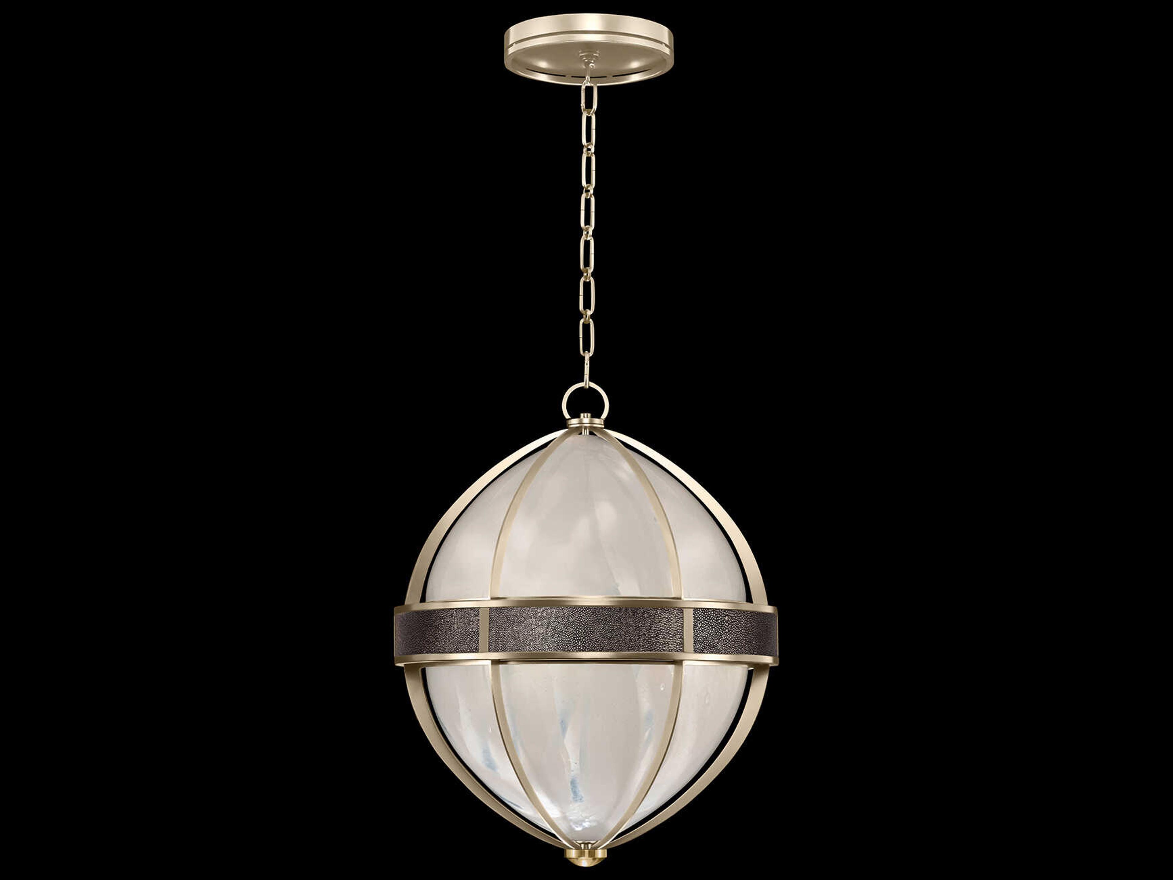 Fine Art Handcrafted Lighting Mirage 3-Light Champagne Silver Traditional Round Pendant