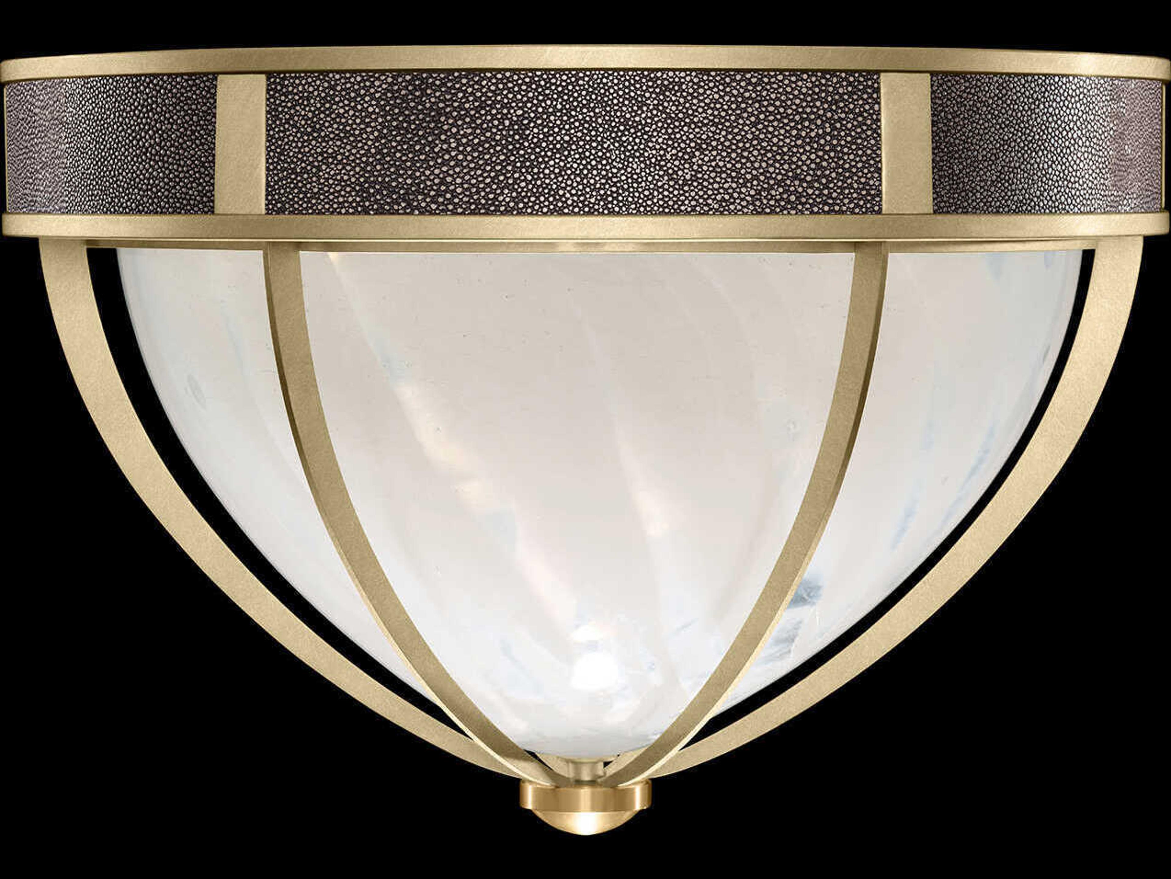 Fine Art Handcrafted Lighting Mirage 3-Light Soft Gold Leaf Traditional Flush Mount