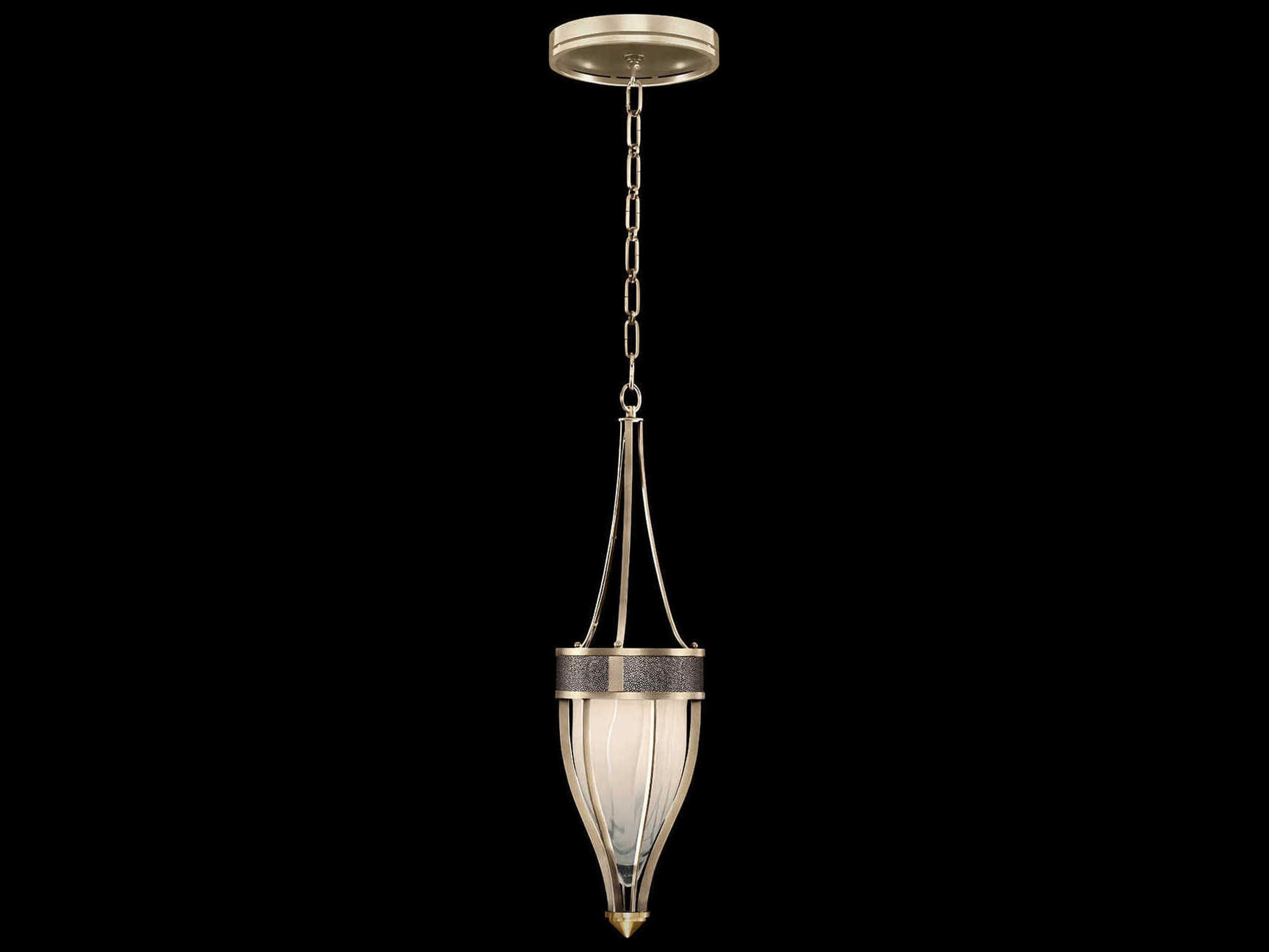 Fine Art Handcrafted Lighting Mirage 1-Light Champagne Silver Traditional Mini Pendant