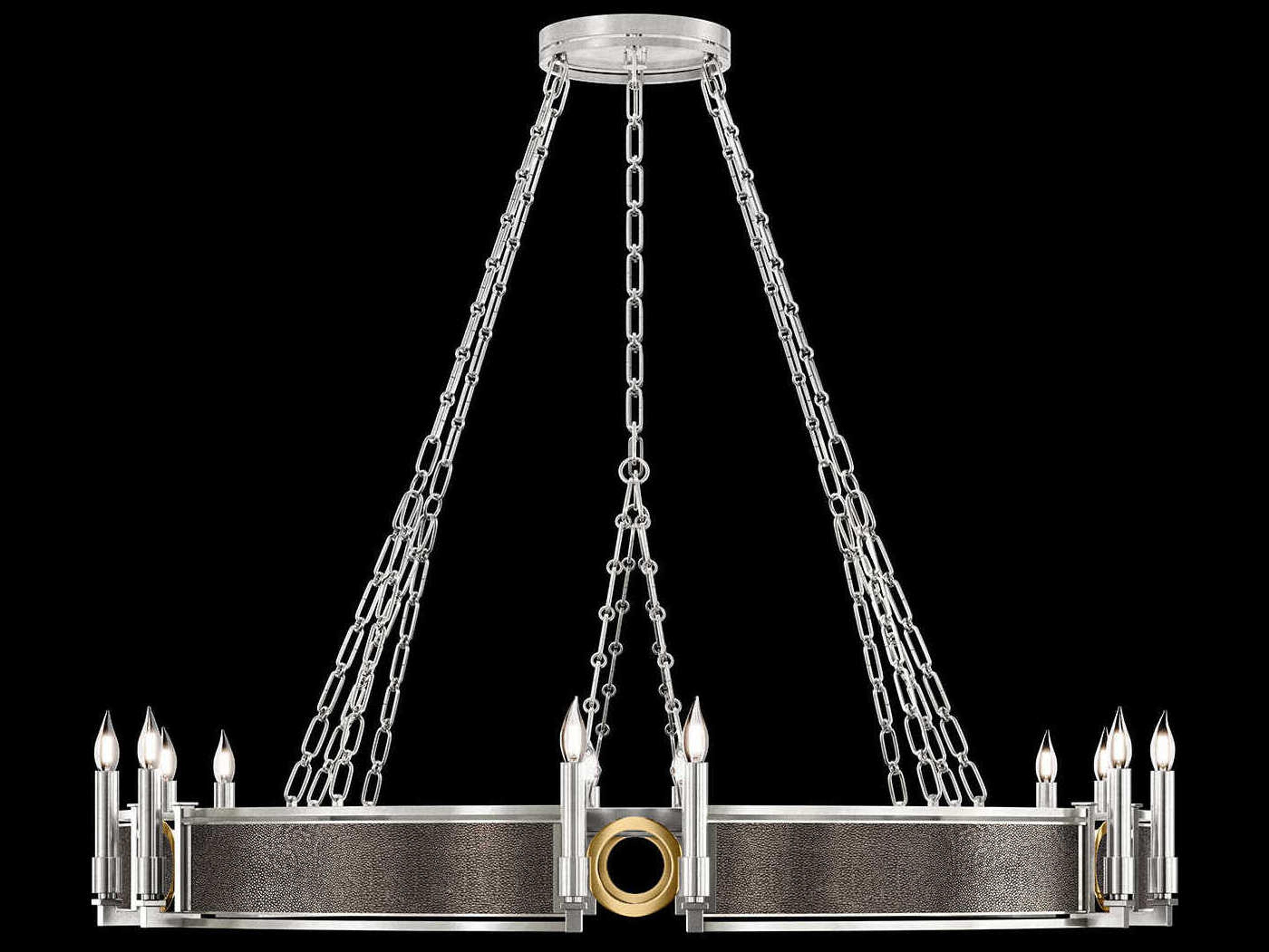 Fine Art Handcrafted Lighting Mirage 12-Light Silver Leaf Traditional Candelabra Round Chandelier