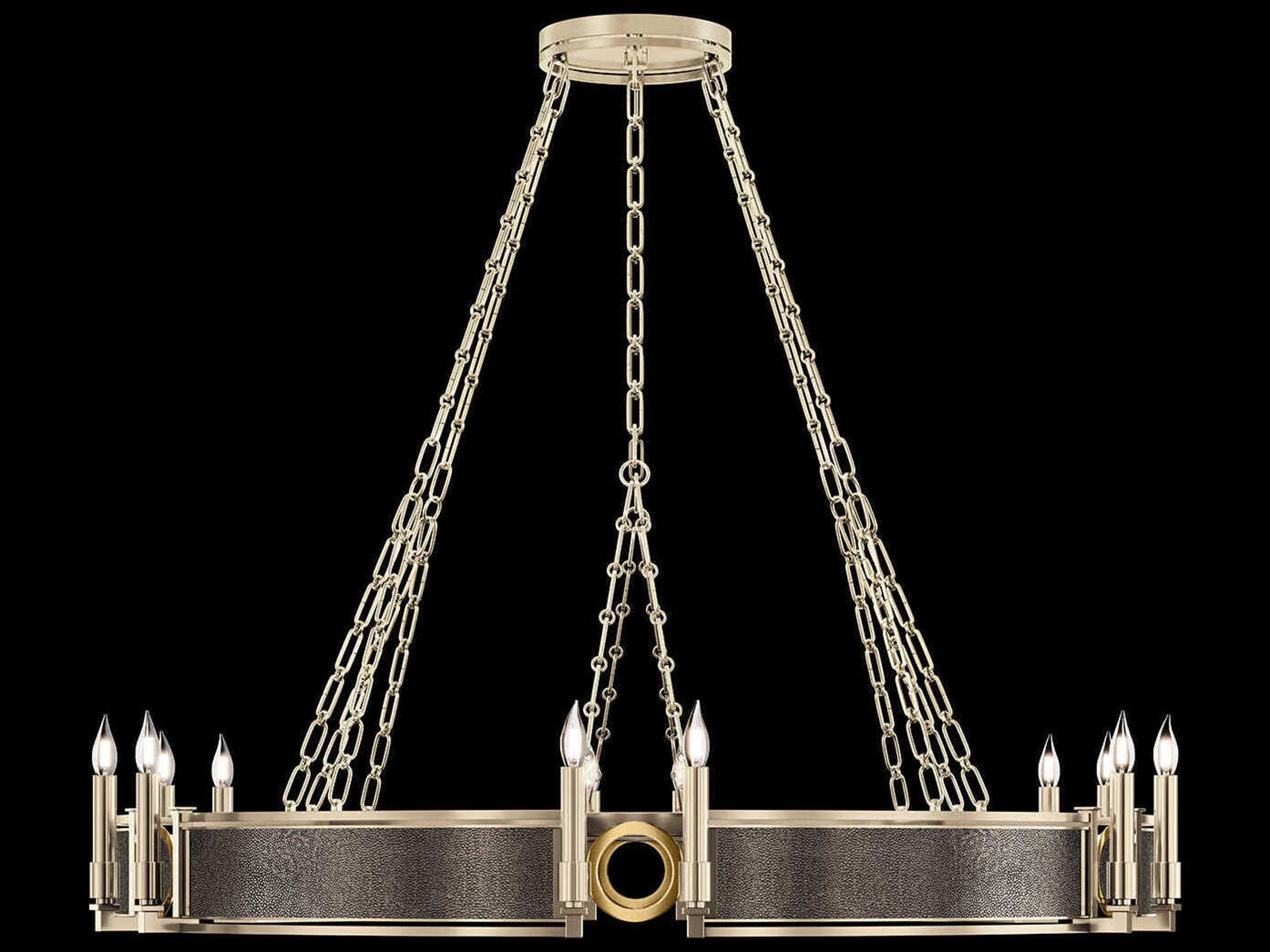 Fine Art Handcrafted Lighting Mirage 12-Light Champagne Gold Traditional Candelabra Round Chandelier