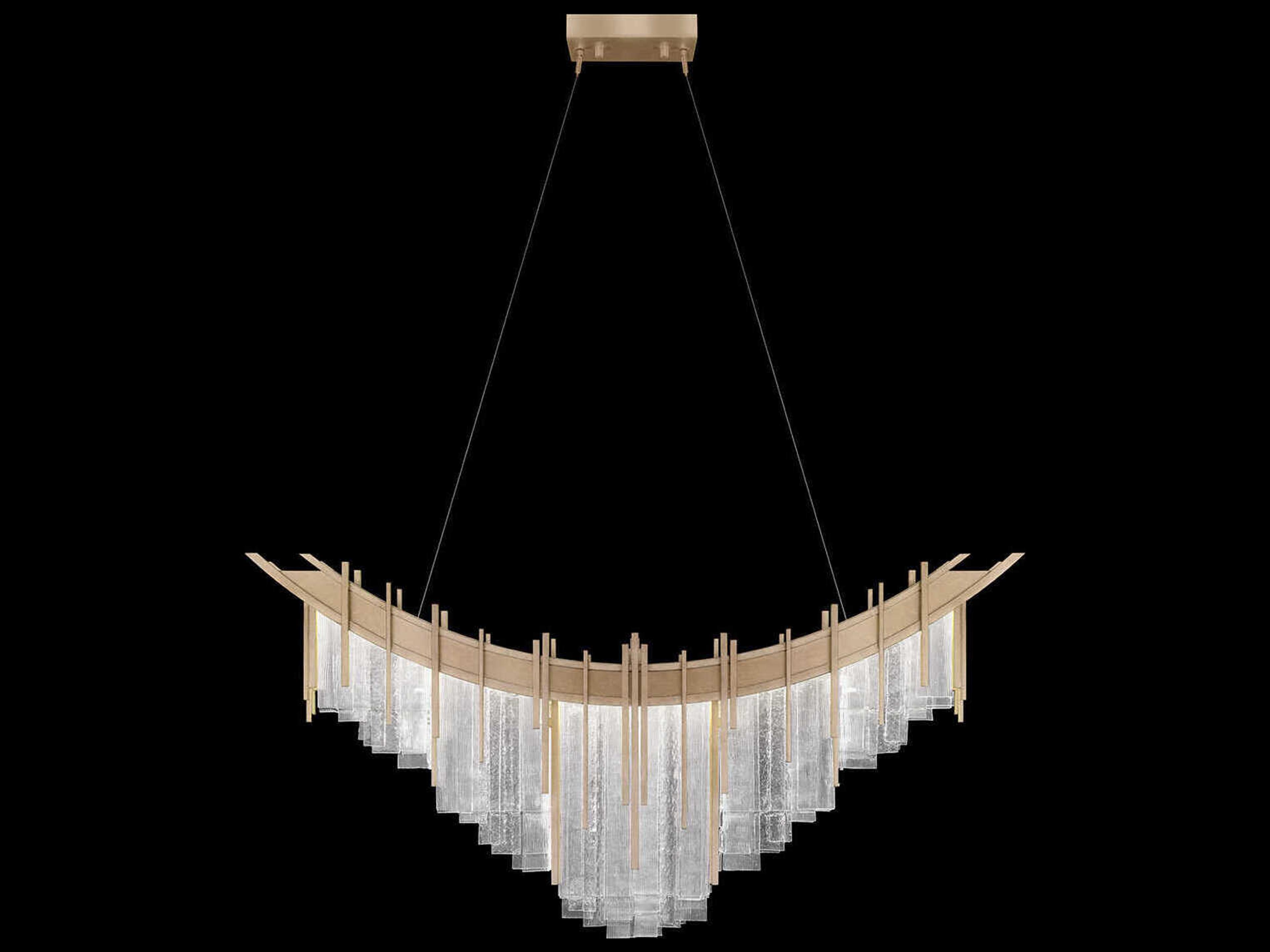 Fine Art Handcrafted Lighting Arpeggio 8-Light Soft Gold Linear Island Pendant