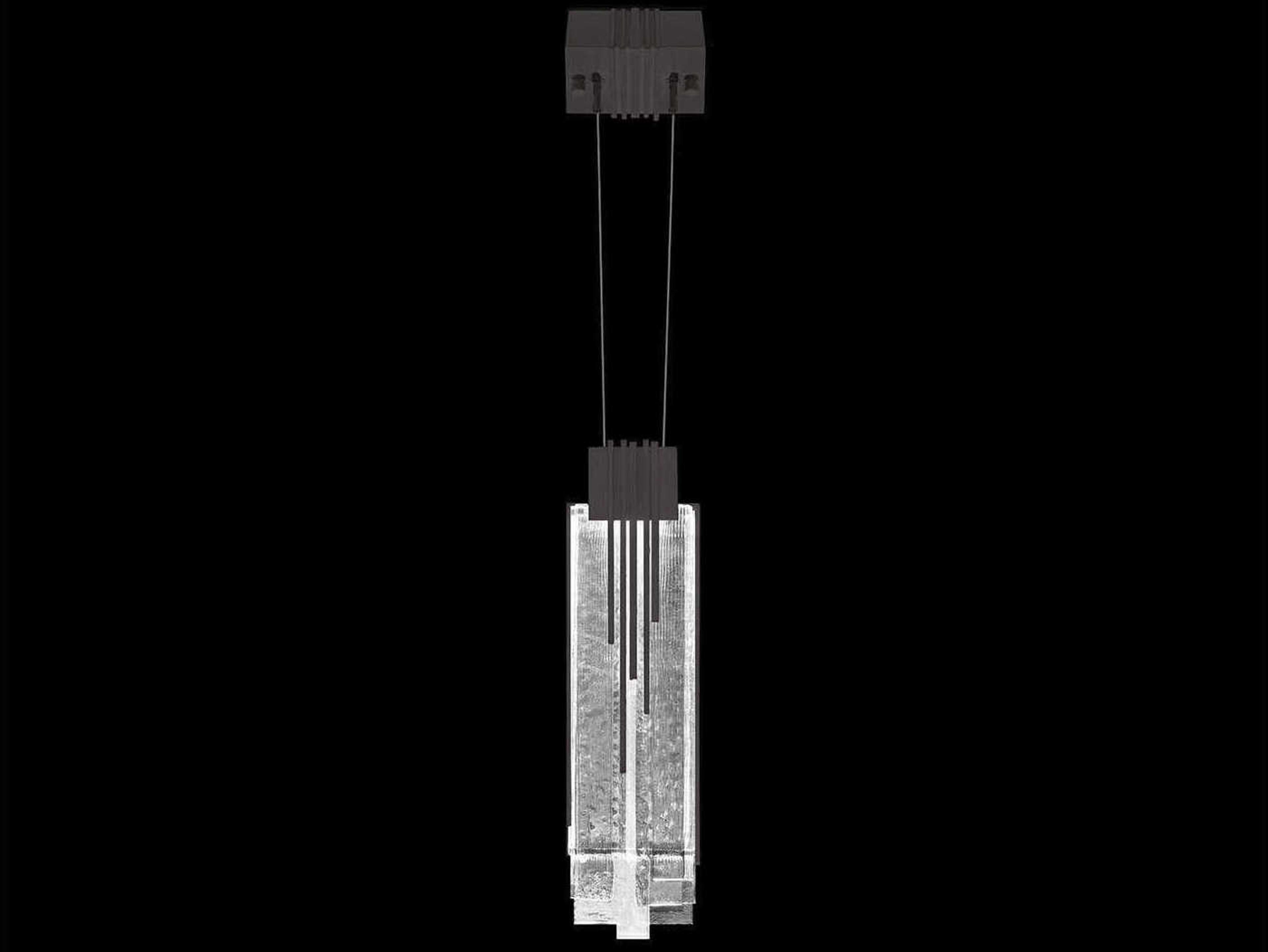 Fine Art Handcrafted Lighting Arpeggio 1-Light Midnight Steel Black Geometric Mini Pendant