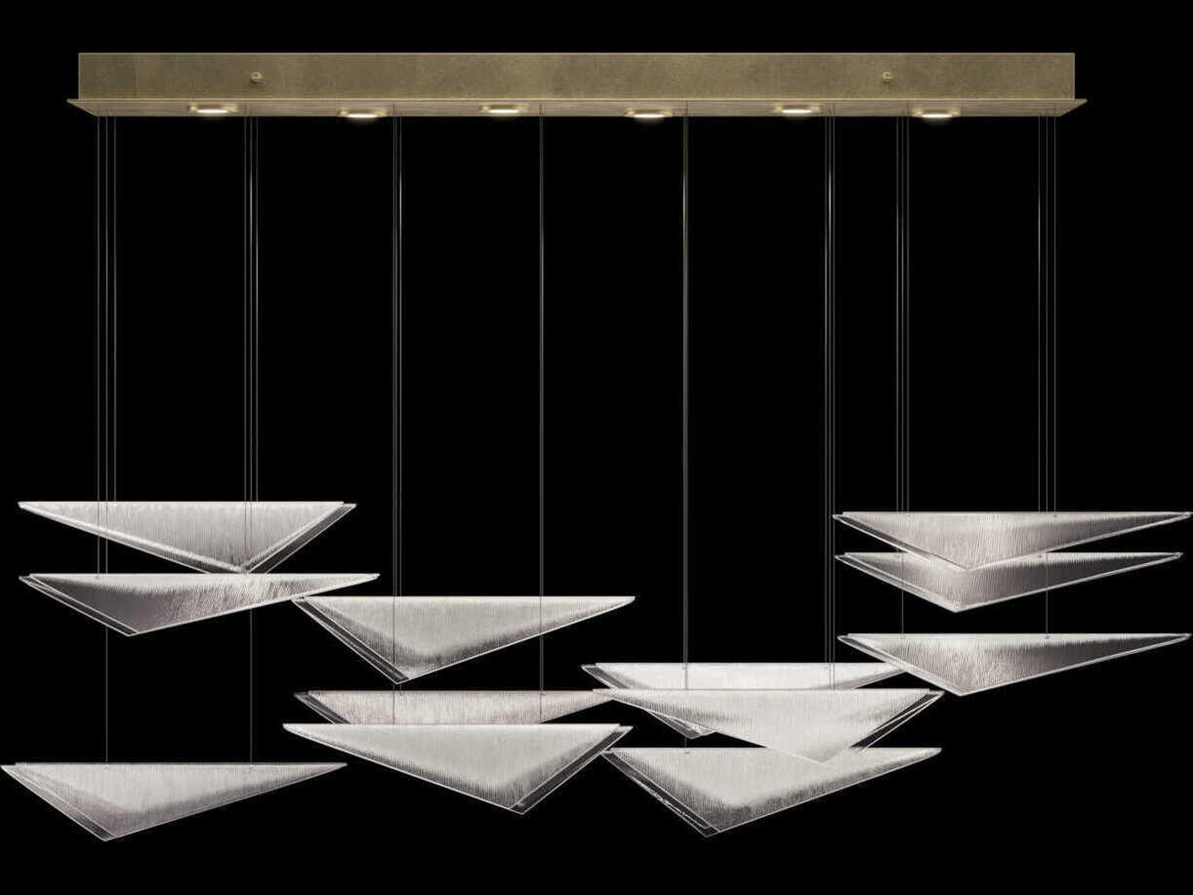 Fine Art Handcrafted Lighting Volo 6-Light Soft Gold Linear Island Pendant