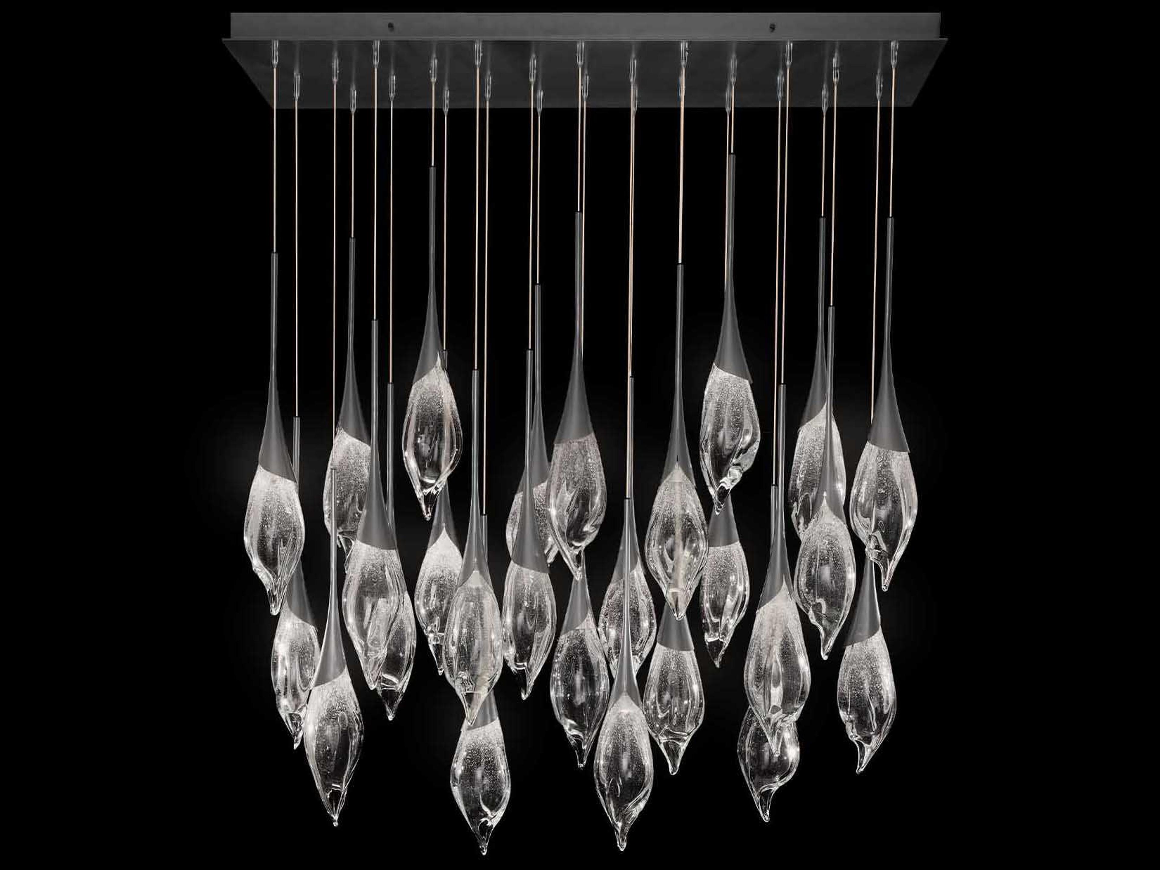 Fine Art Handcrafted Lighting Mayu Midnight Steel Island Pendant