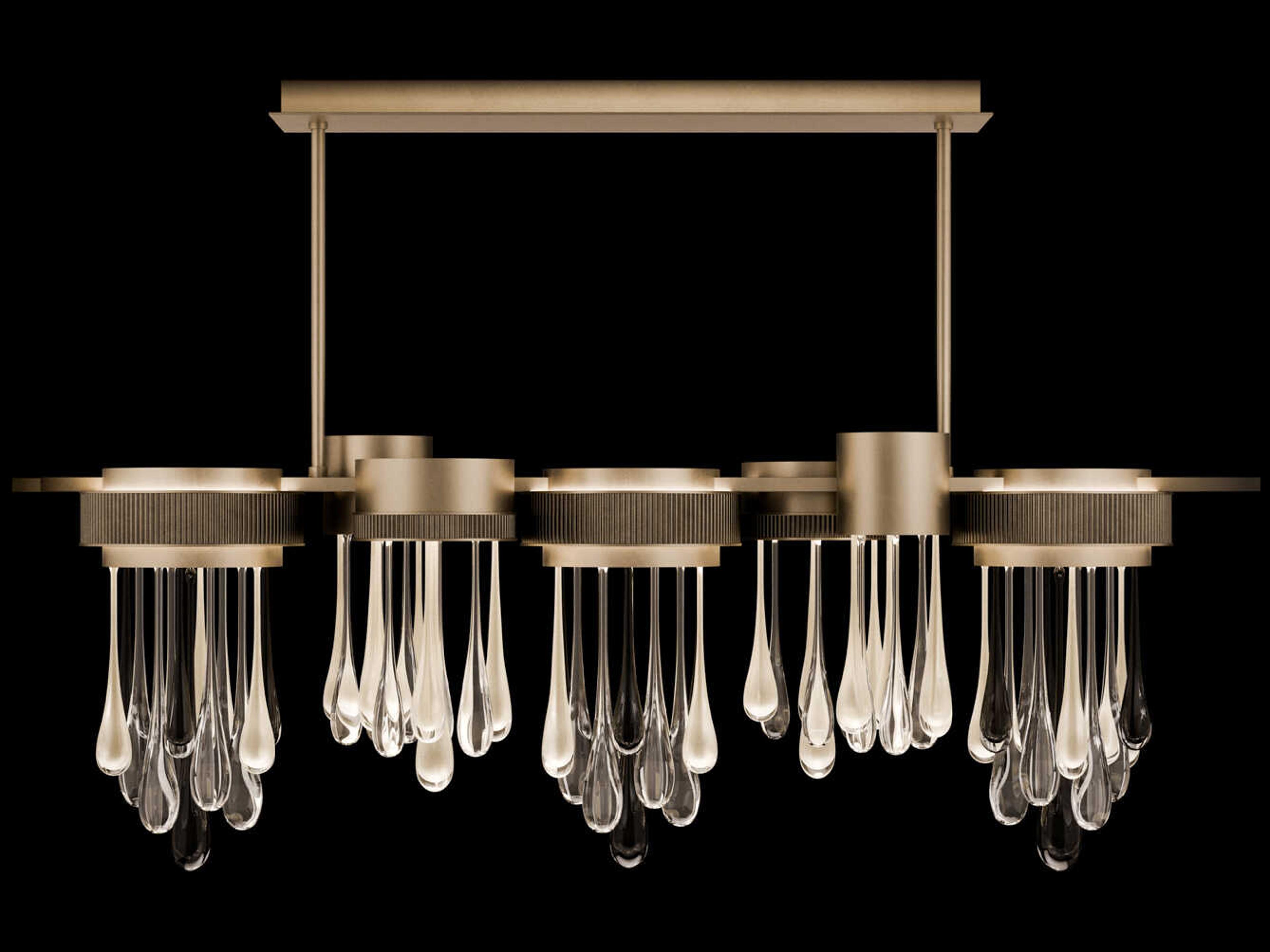 Fine Art Handcrafted Lighting Rain Ombre Bronze Island Pendant