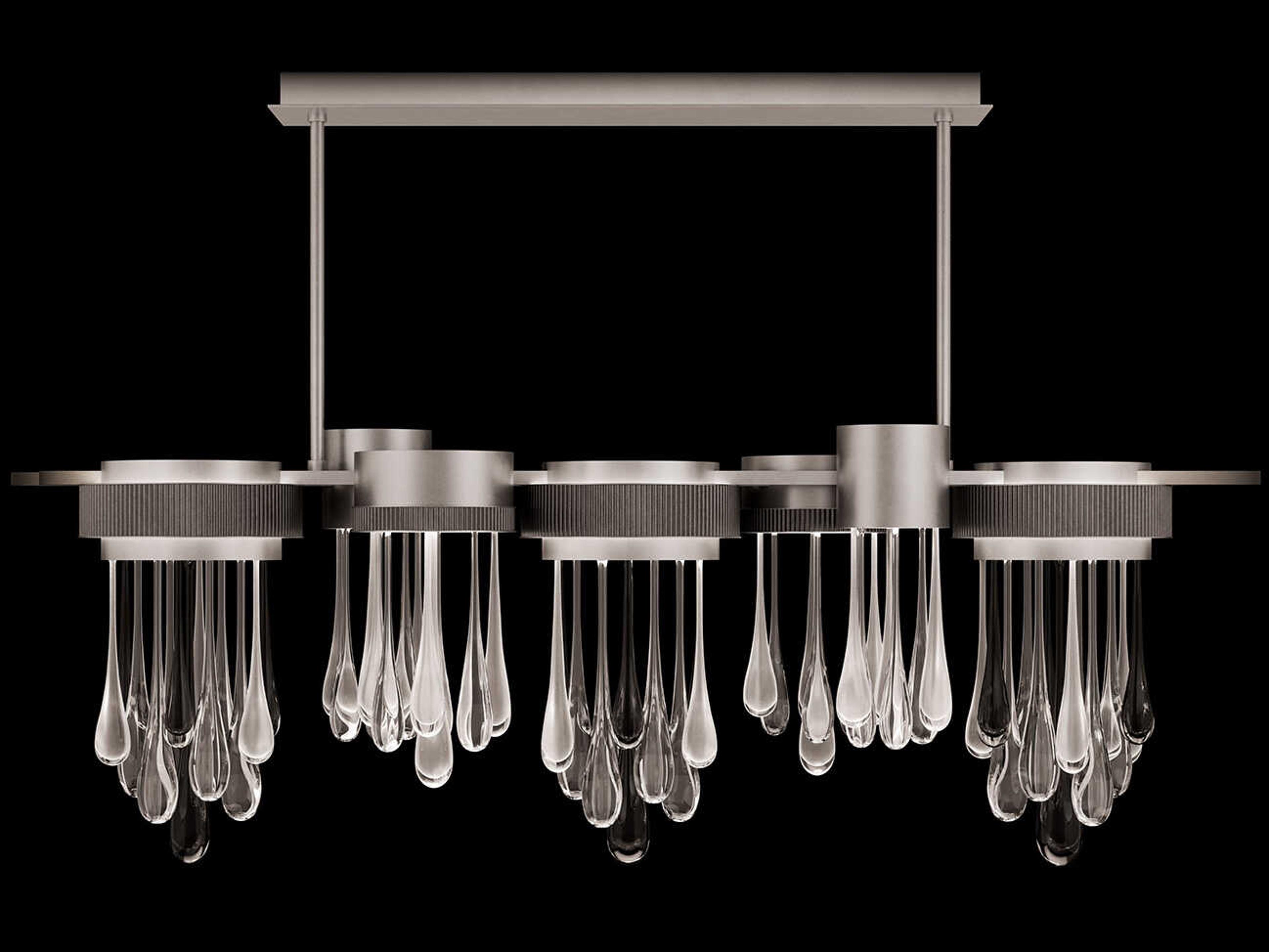 Fine Art Handcrafted Lighting Rain Ombre Silver Island Pendant