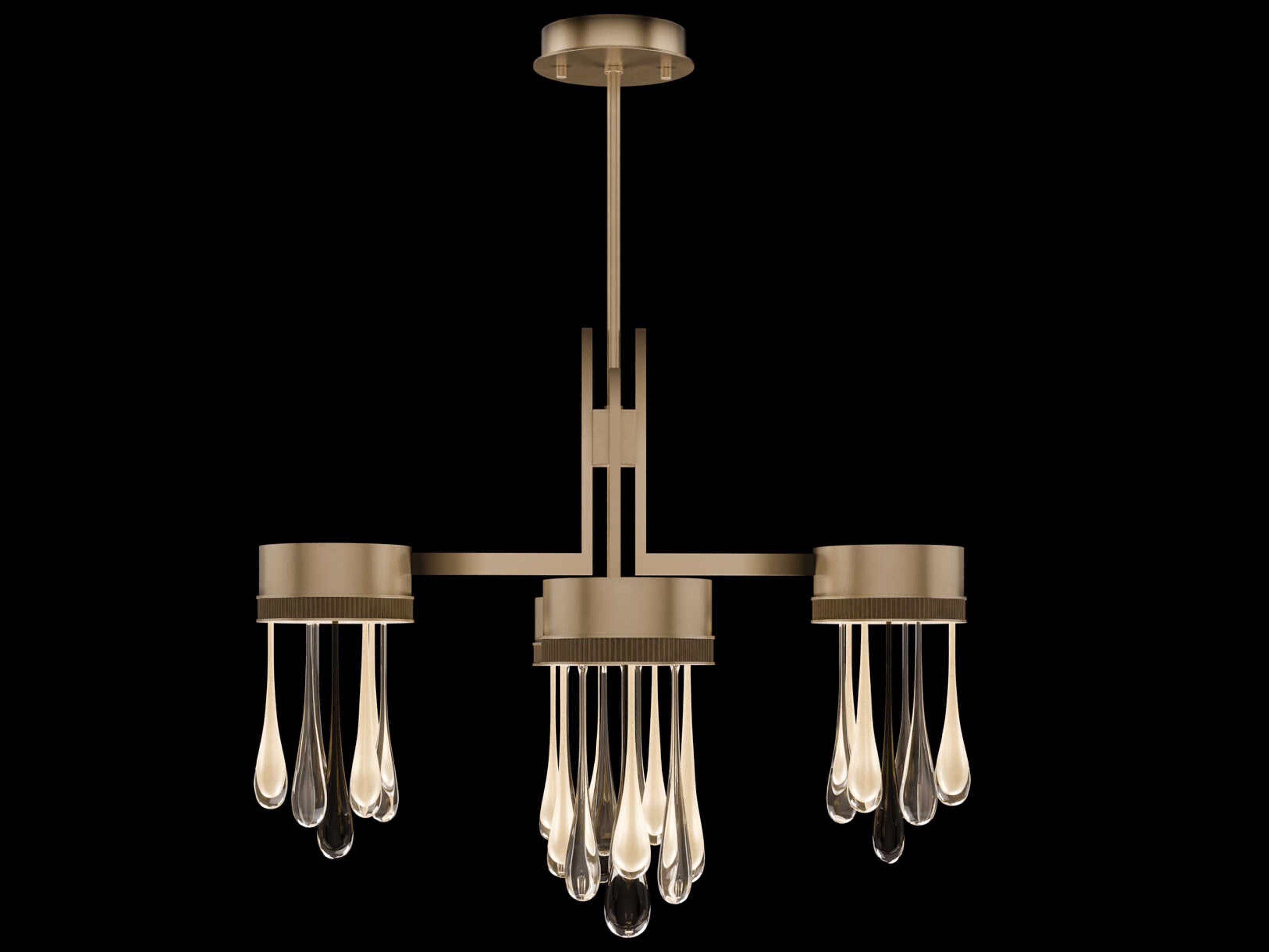 Fine Art Handcrafted Lighting Rain Ombre Bronze Pendant