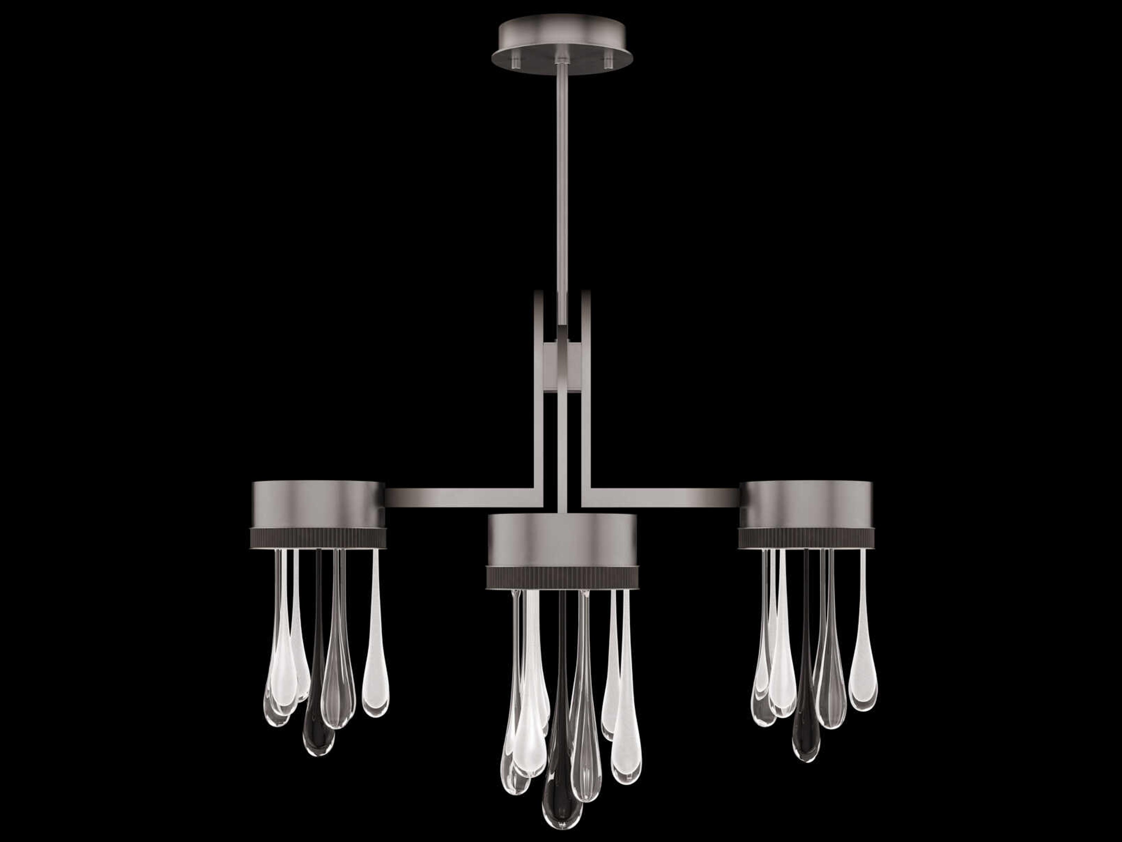 Fine Art Handcrafted Lighting Rain Ombre Silver Pendant