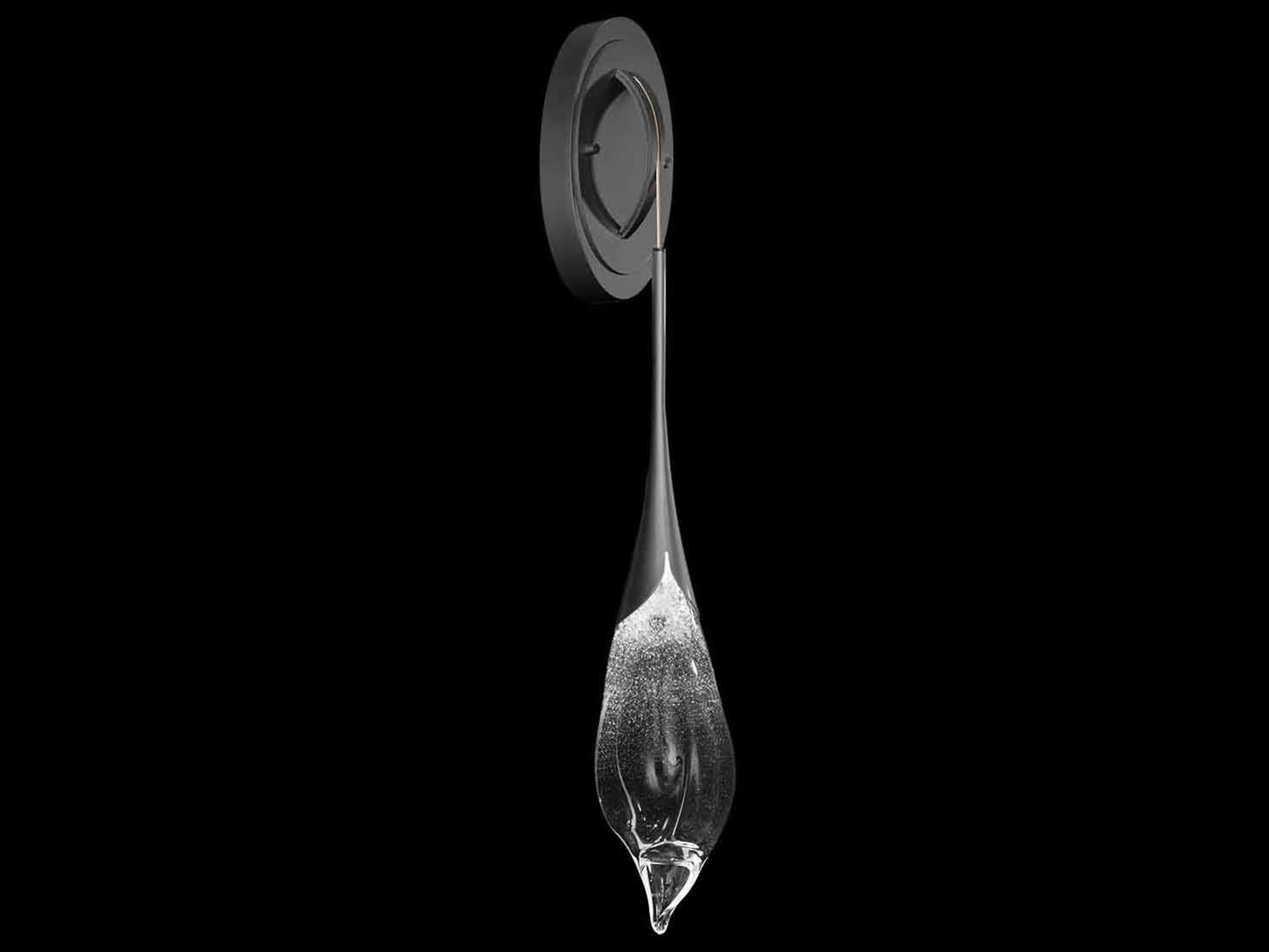 Fine Art Handcrafted Lighting Mayu Midnight Steel Black Wall Sconce