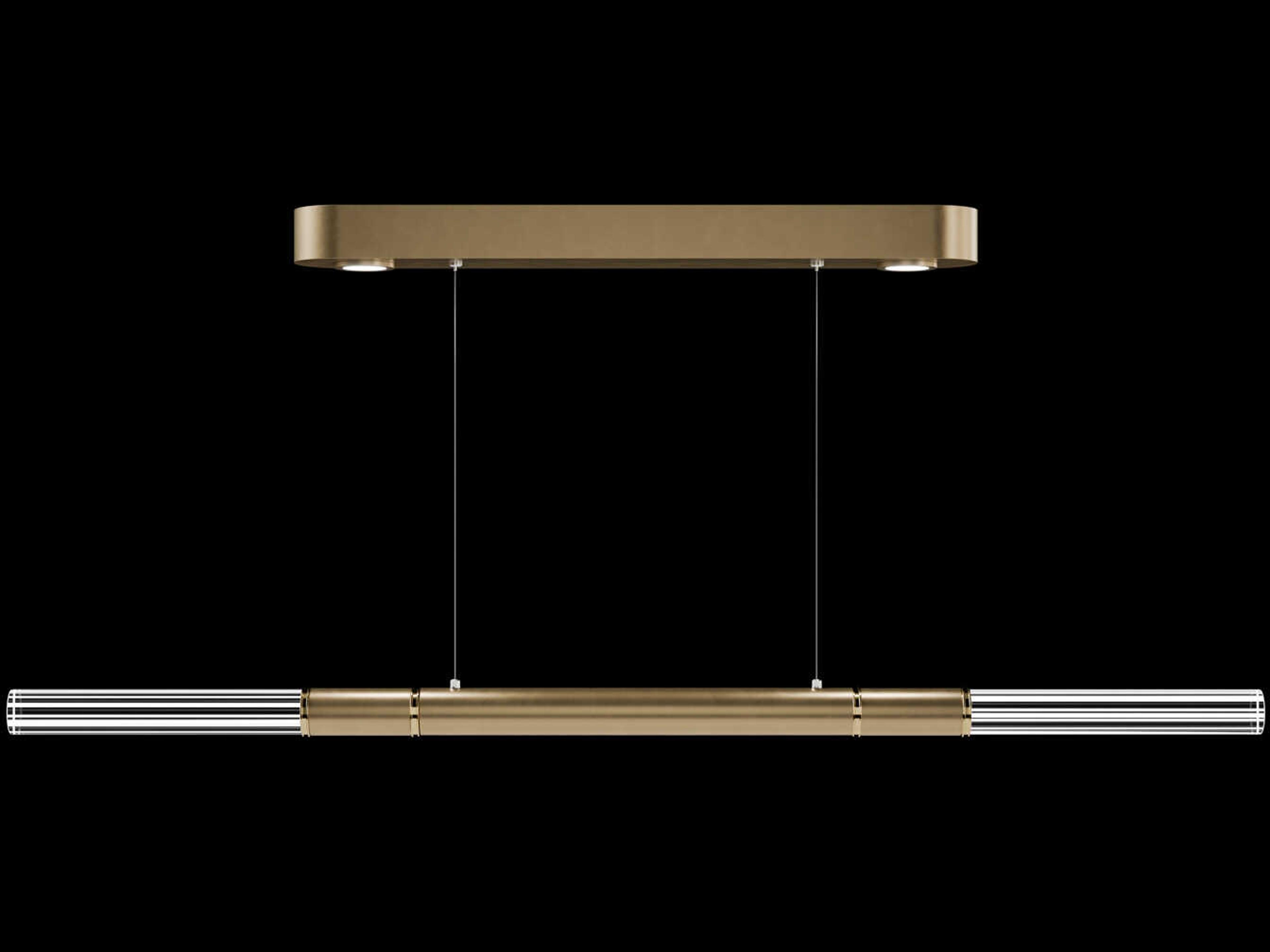 Fine Art Handcrafted Lighting Antonia 4-Light Gold Leaf Linear Island Pendant