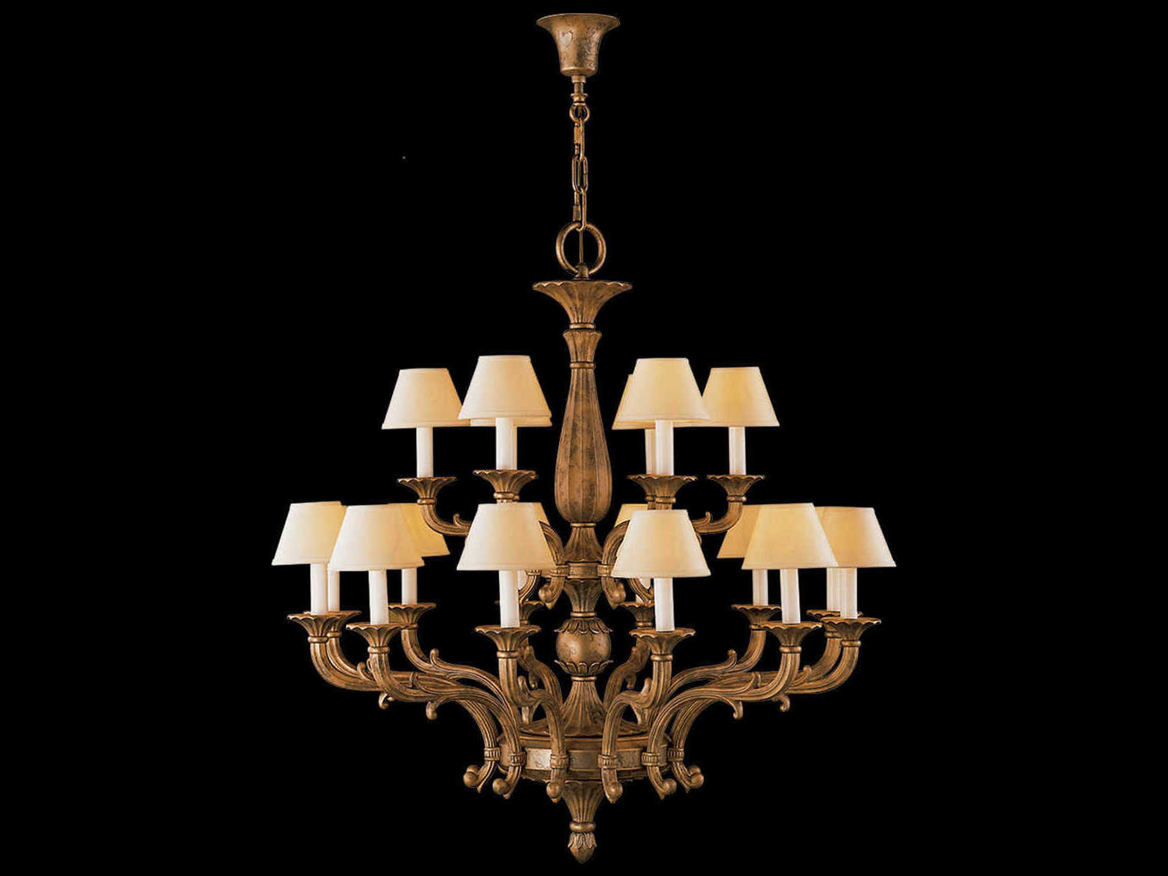 Fine Art Handcrafted Lighting Mariner Luxury 18-Light Aged Bronze Traditional Candelabra Chandelier