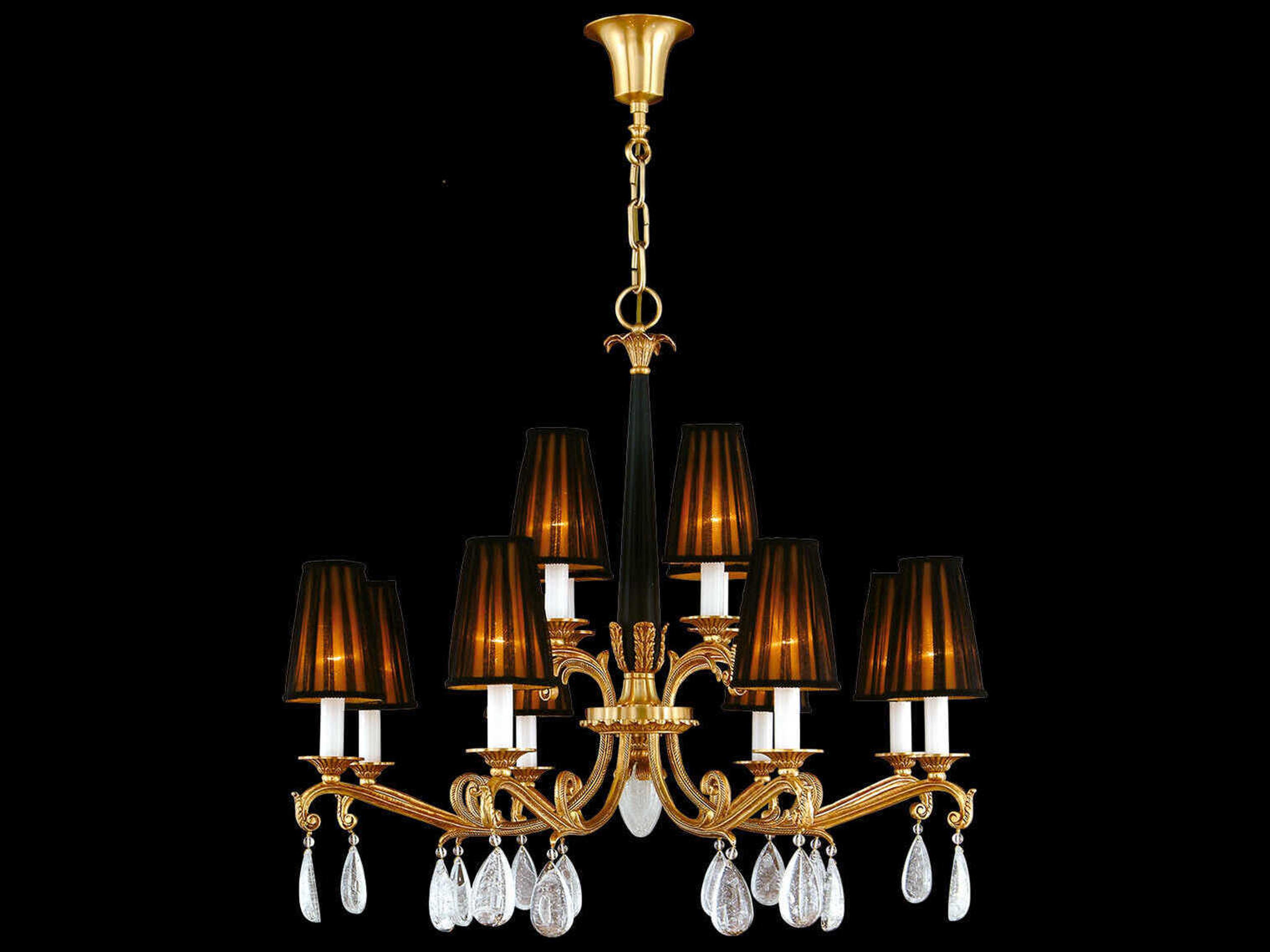 Fine Art Handcrafted Lighting Mariner Luxury 12-Light French Gold Traditional Candelabra Chandelier
